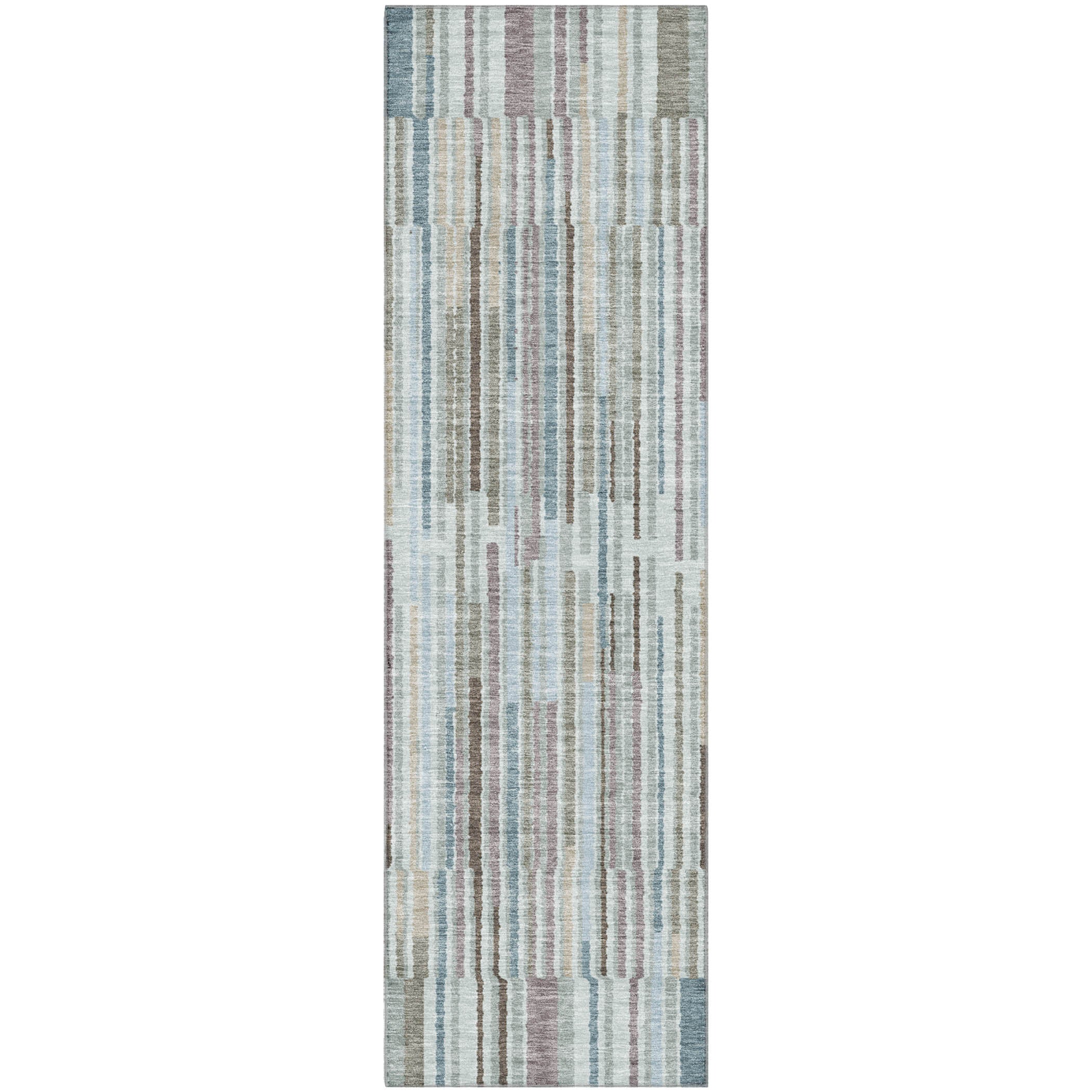 Cusco Machine Washable Transitional Teal Rug 2'3" x 7'6" #shape_Runner