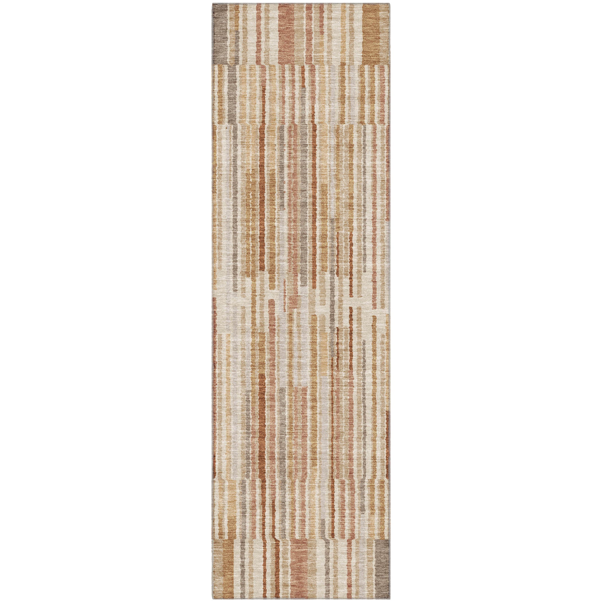 Cusco Machine Washable Transitional Terracotta Orange Rug 2'3" x 7'6" #shape_Runner