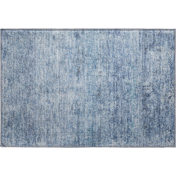 Dubrovnik Machine Washable Traditional Blue Rug 1'8" x 2'6"