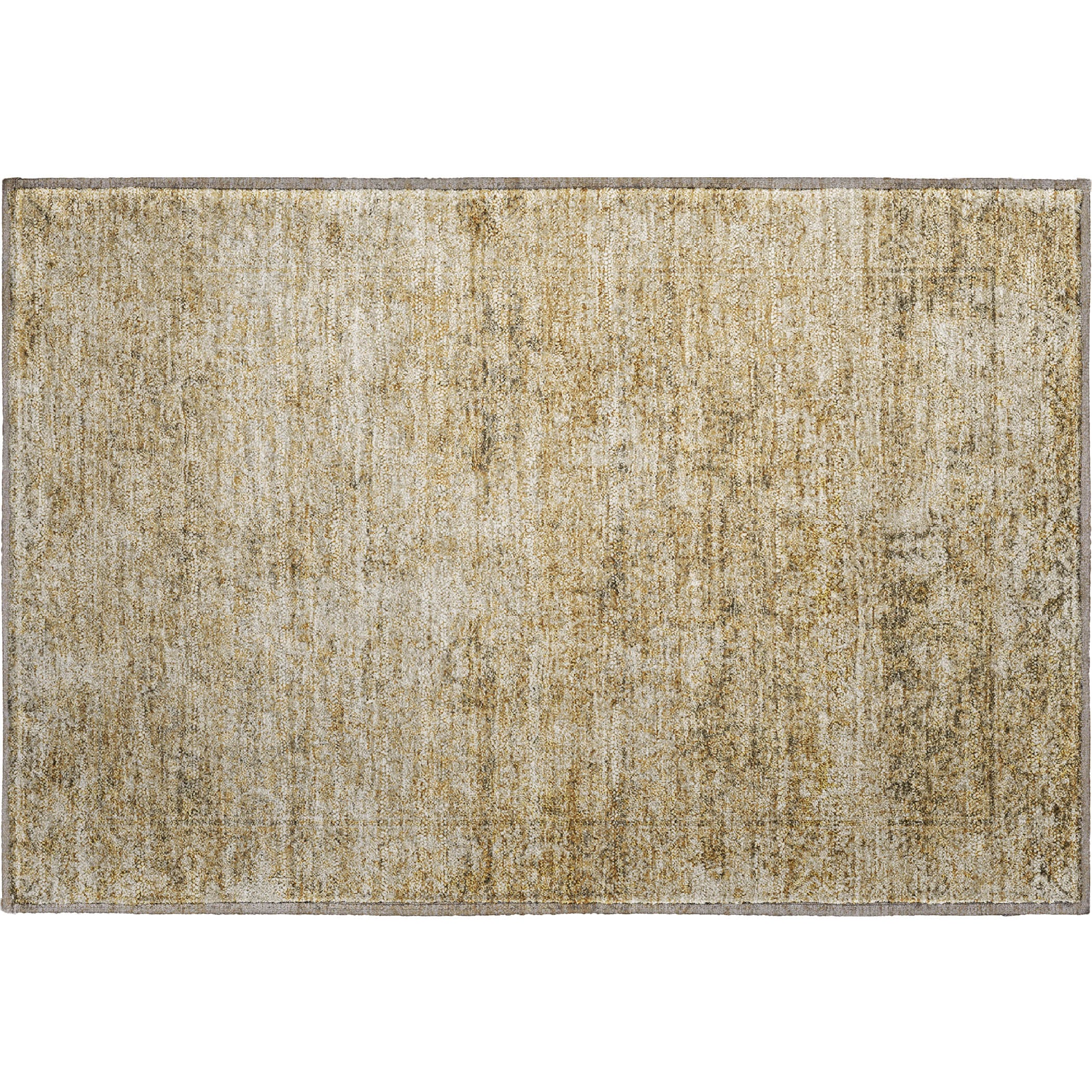 Dubrovnik Machine Washable Traditional Copper Orange Rug 1'8" x 2'6" #shape_Rectangle
