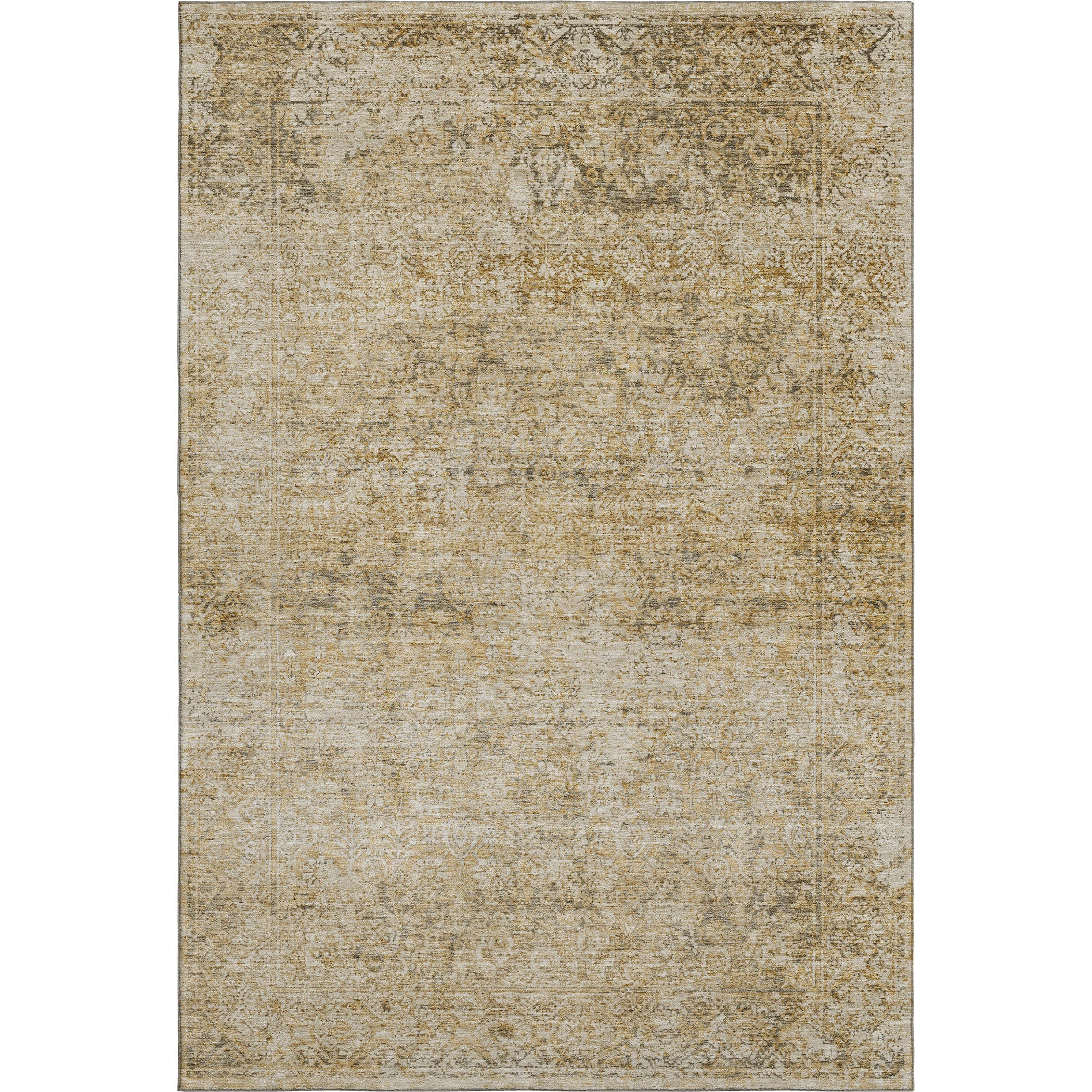 Dubrovnik Machine Washable Traditional Copper Orange Rug 2'6" x 3'10" #shape_Rectangle