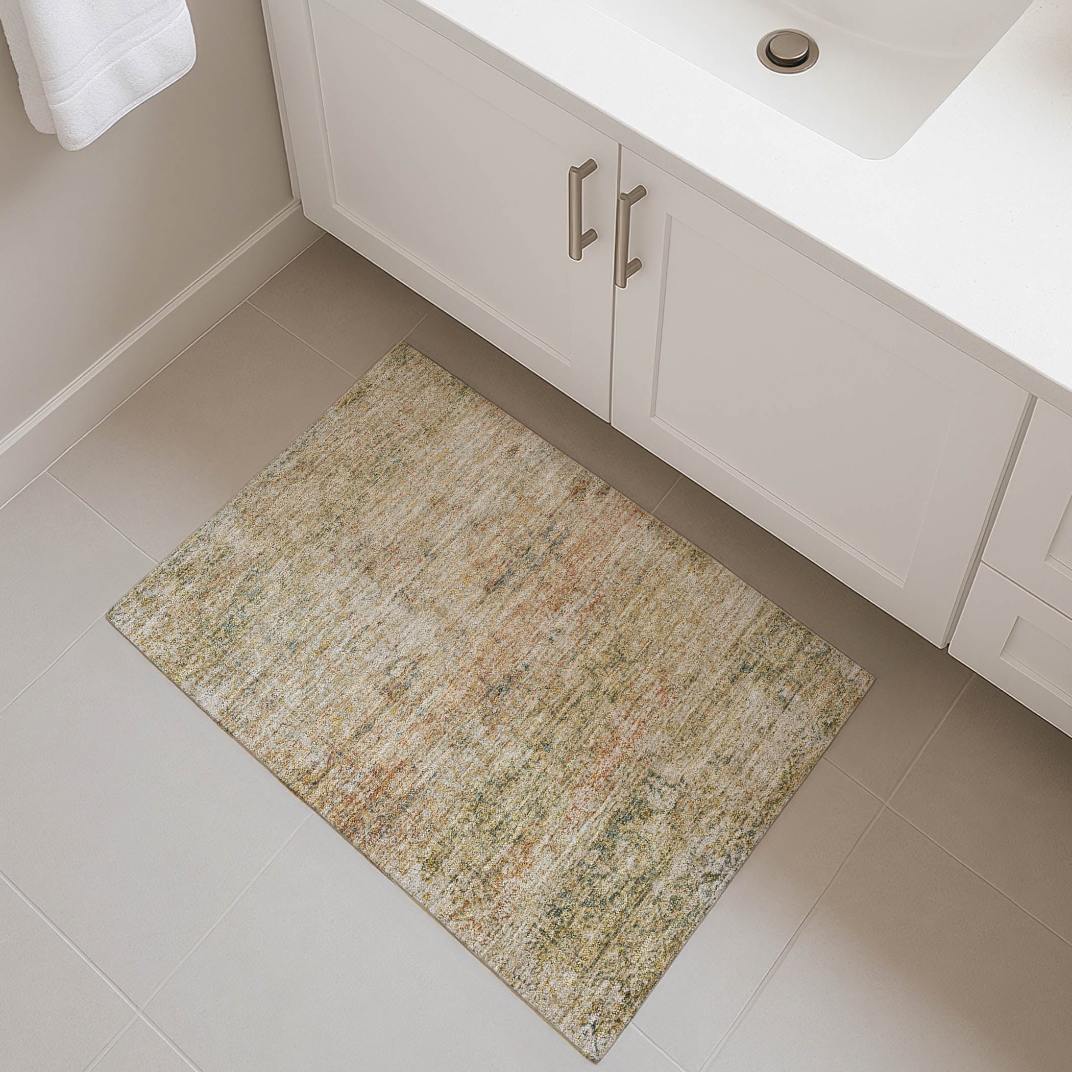 Dubrovnik Machine Washable Traditional Gold Rug 1'8" x 2'6" #shape_Rectangle
