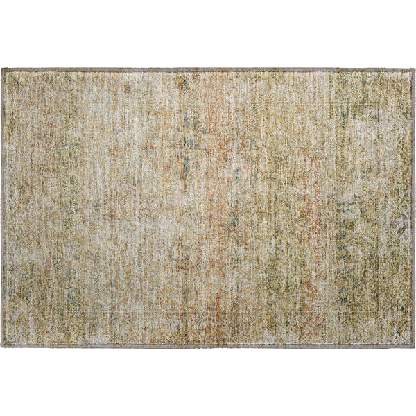 Dubrovnik Machine Washable Traditional Gold Rug 1'8" x 2'6"