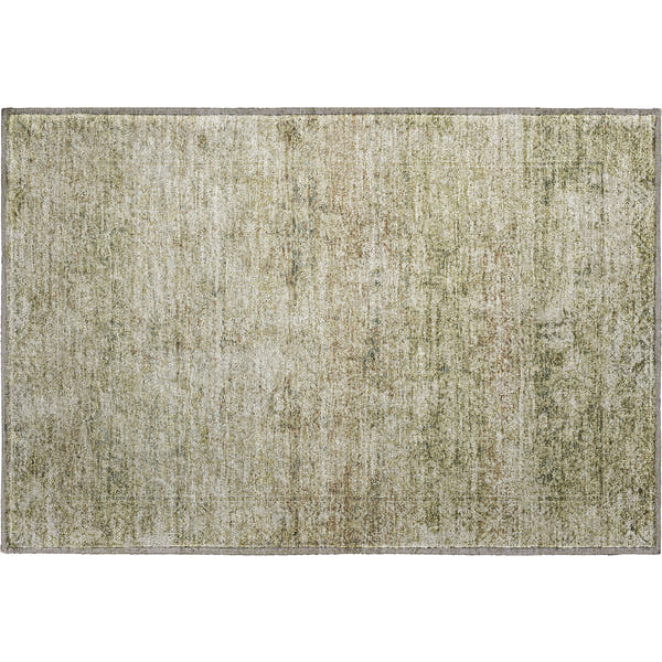 Dubrovnik Machine Washable Traditional Sage Green Rug 1'8" x 2'6"