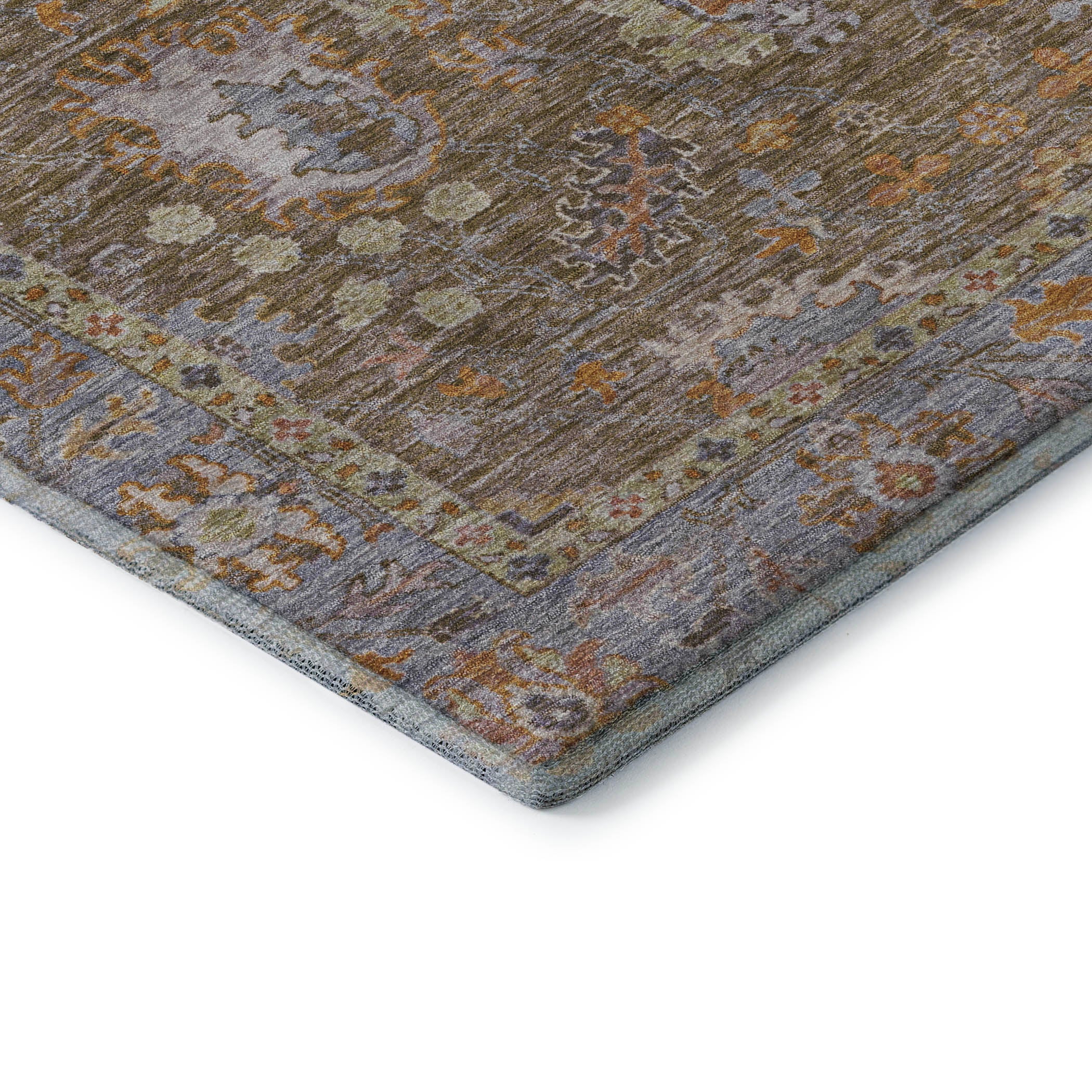 Havana Machine Washable Traditional Brown Rug 1'8" x 2'6" #shape_Rectangle