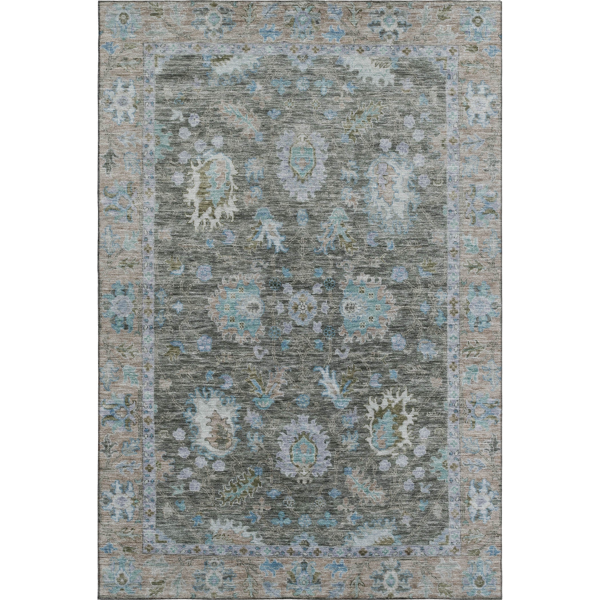 Havana Machine Washable Traditional Fern Green Rug 2'6" x 3'10" #shape_Rectangle