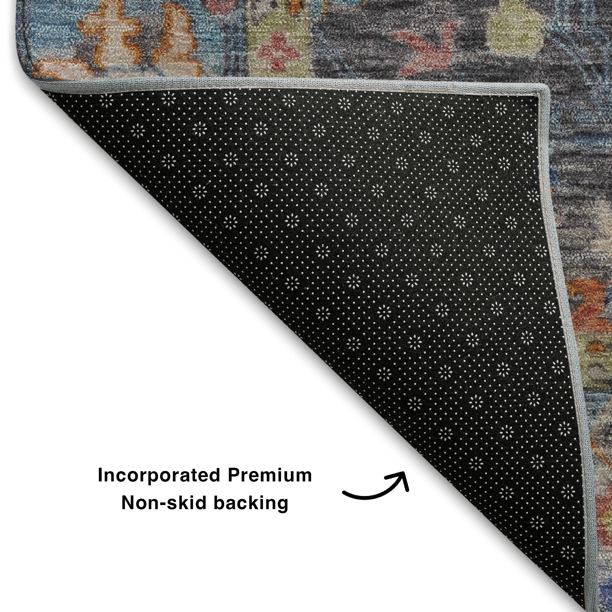 Havana Machine Washable Traditional Gray Rug 1'8" x 2'6" #shape_Rectangle