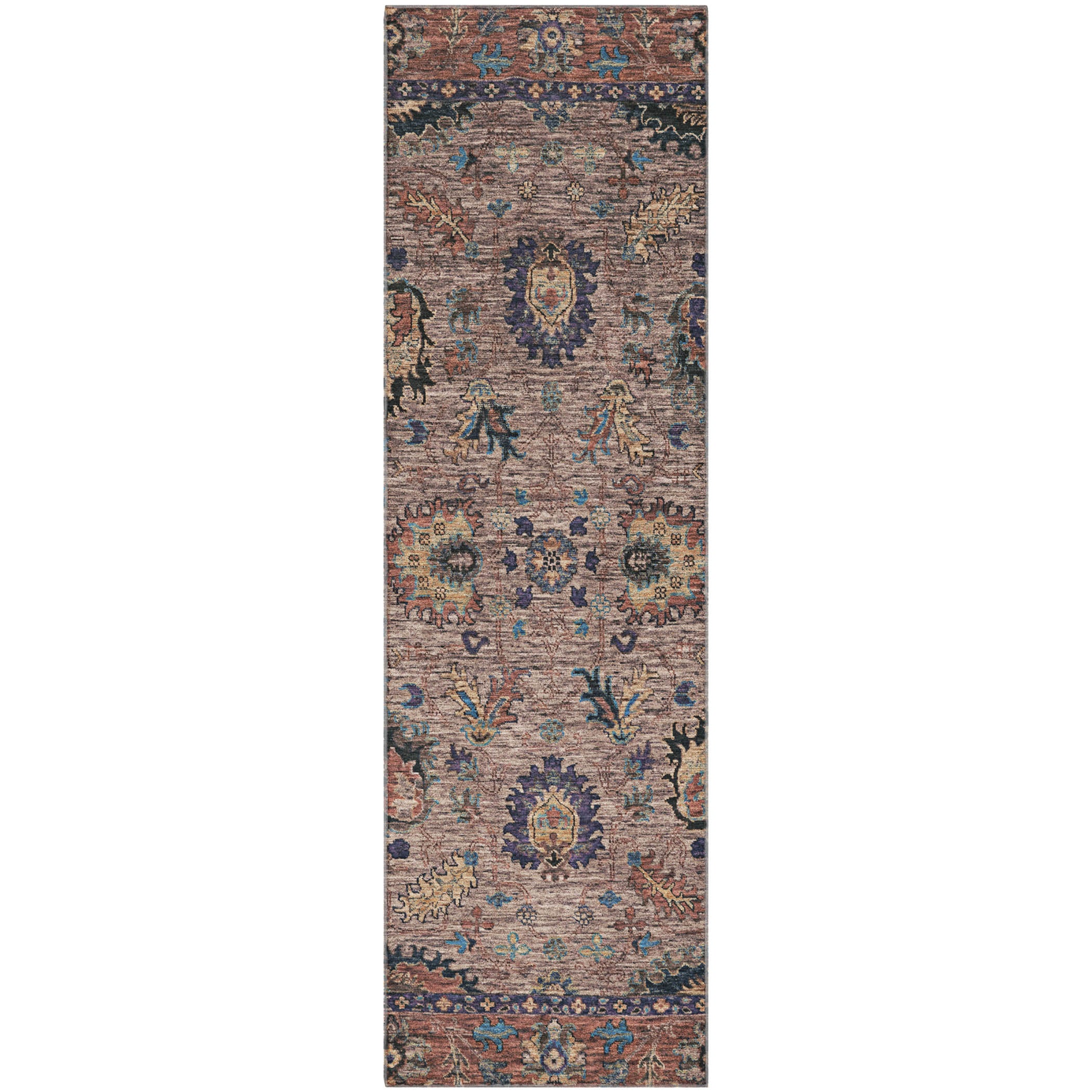 Havana Machine Washable Traditional Mocha Brown Rug 2'3" x 7'6" #shape_Runner