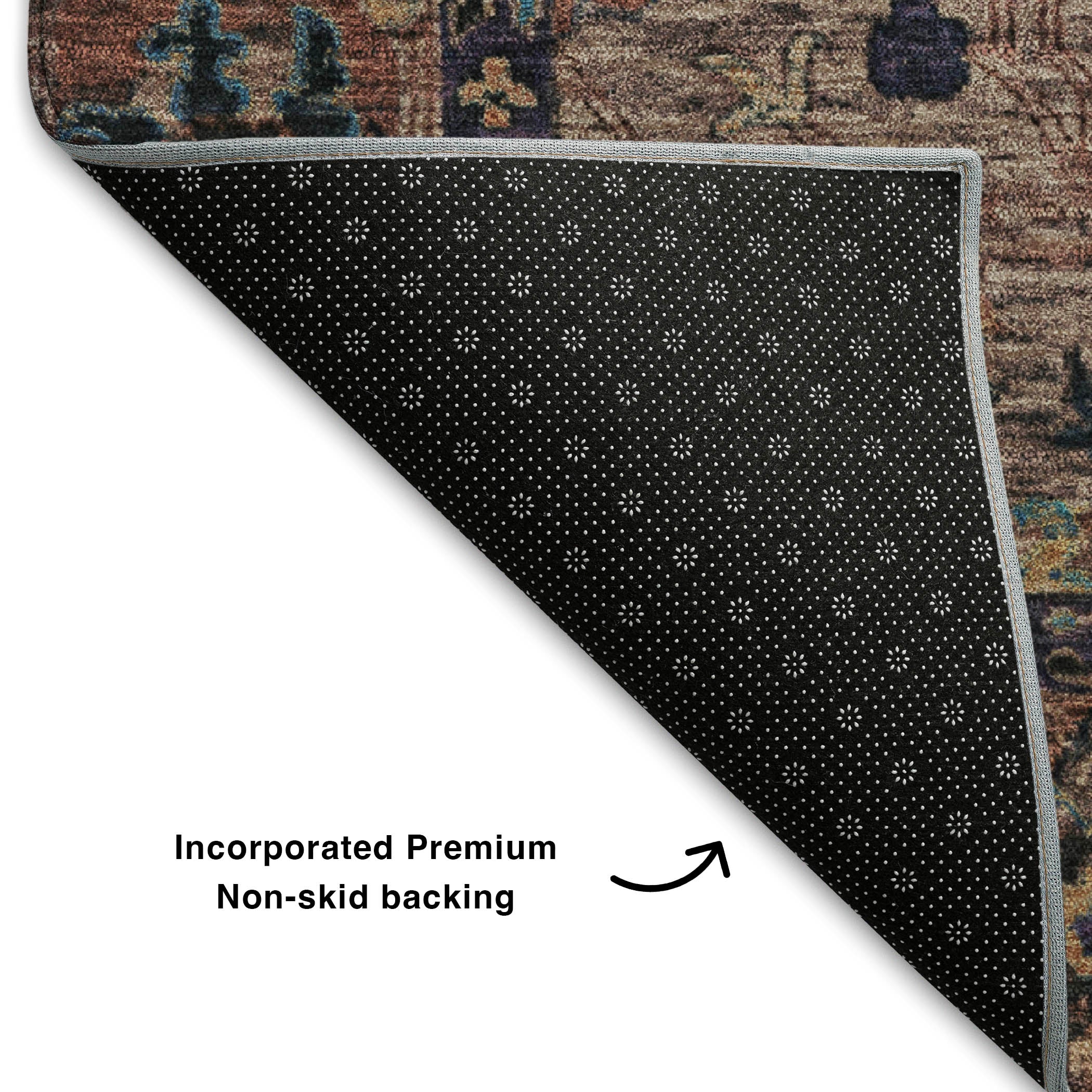 Havana Machine Washable Traditional Mocha Brown Rug 1'8" x 2'6" #shape_Rectangle