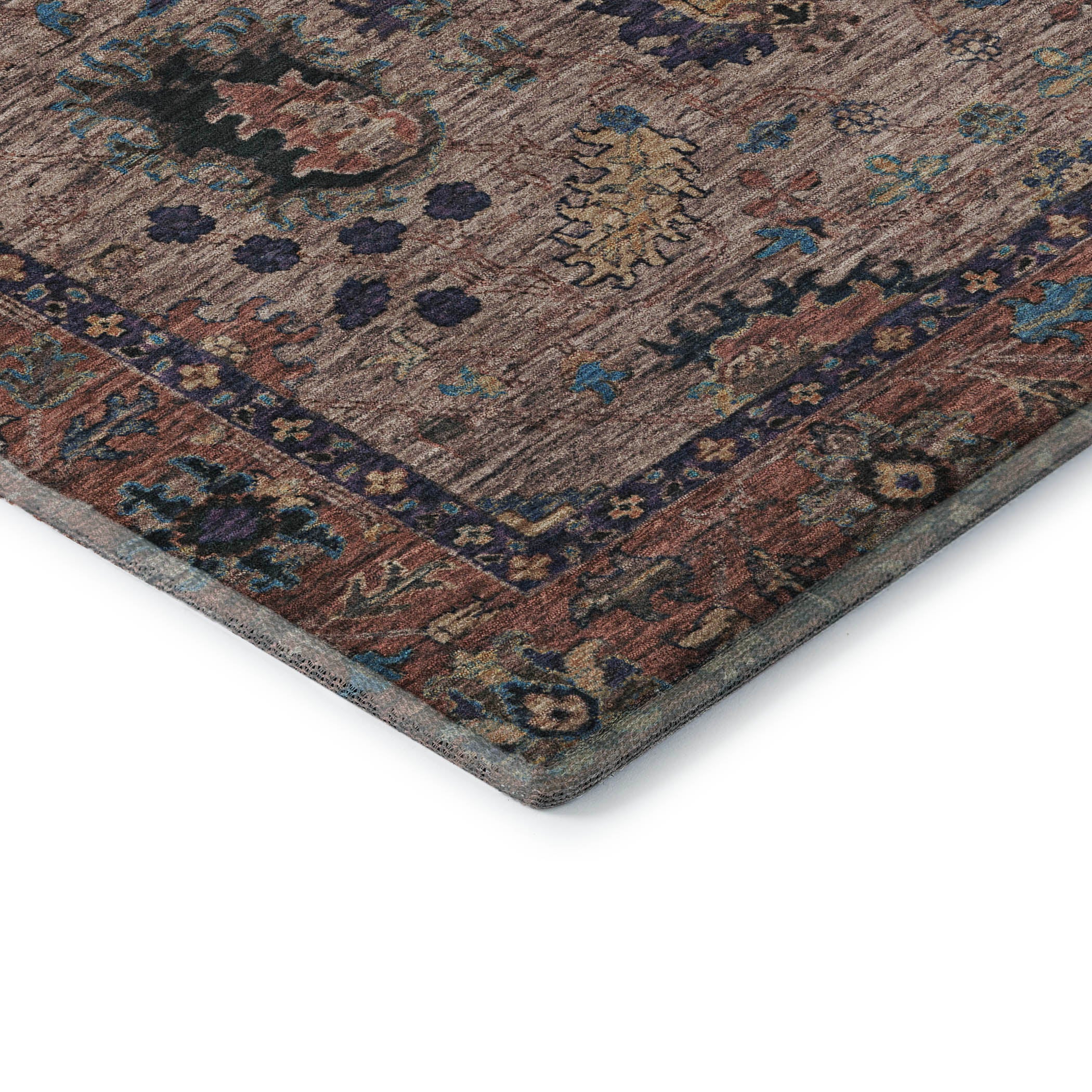 Havana Machine Washable Traditional Mocha Brown Rug 1'8" x 2'6" #shape_Rectangle