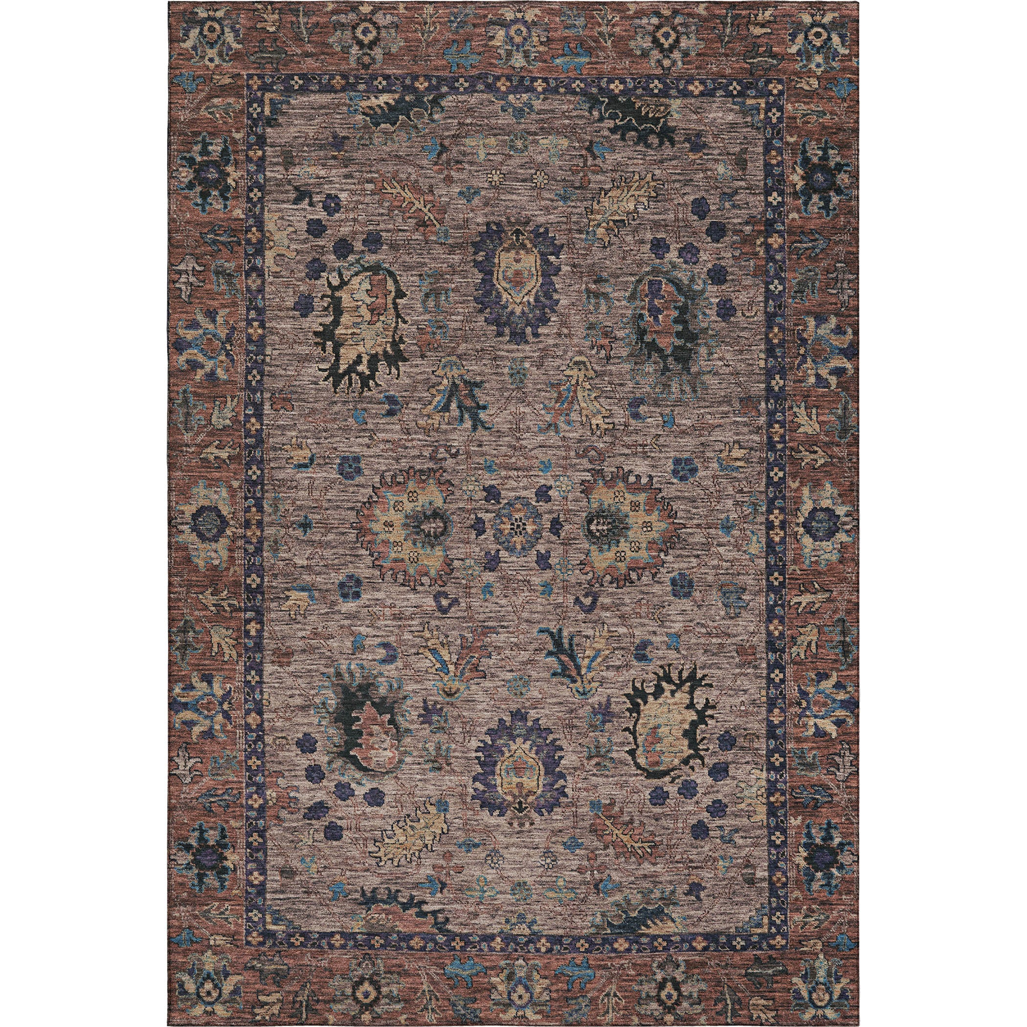 Havana Machine Washable Traditional Mocha Brown Rug 2'6" x 3'10" #shape_Rectangle