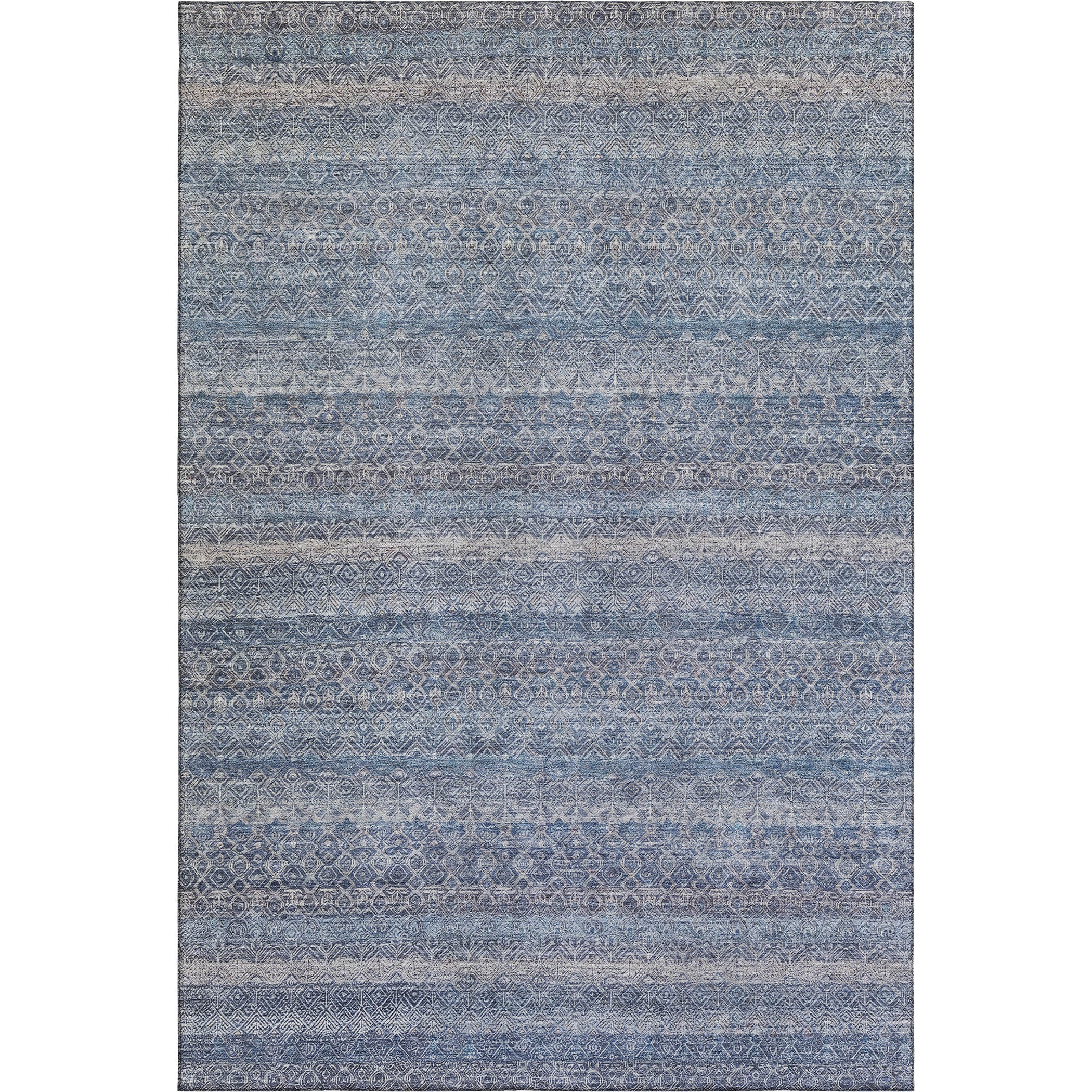 Rome Machine Washable Transitional Blue Rug 2'6" x 3'10" #shape_Rectangle