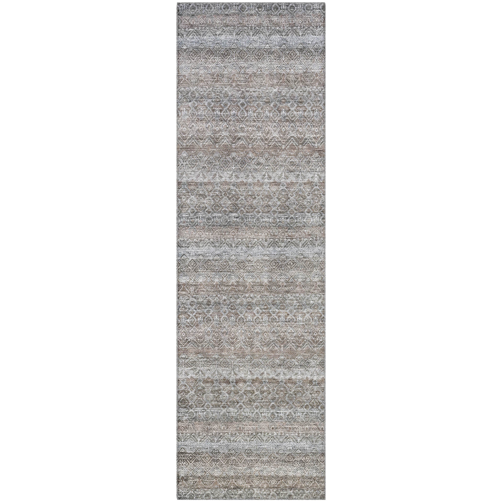 Rome Machine Washable Transitional Brown Rug 2'3" x 7'6" #shape_Runner
