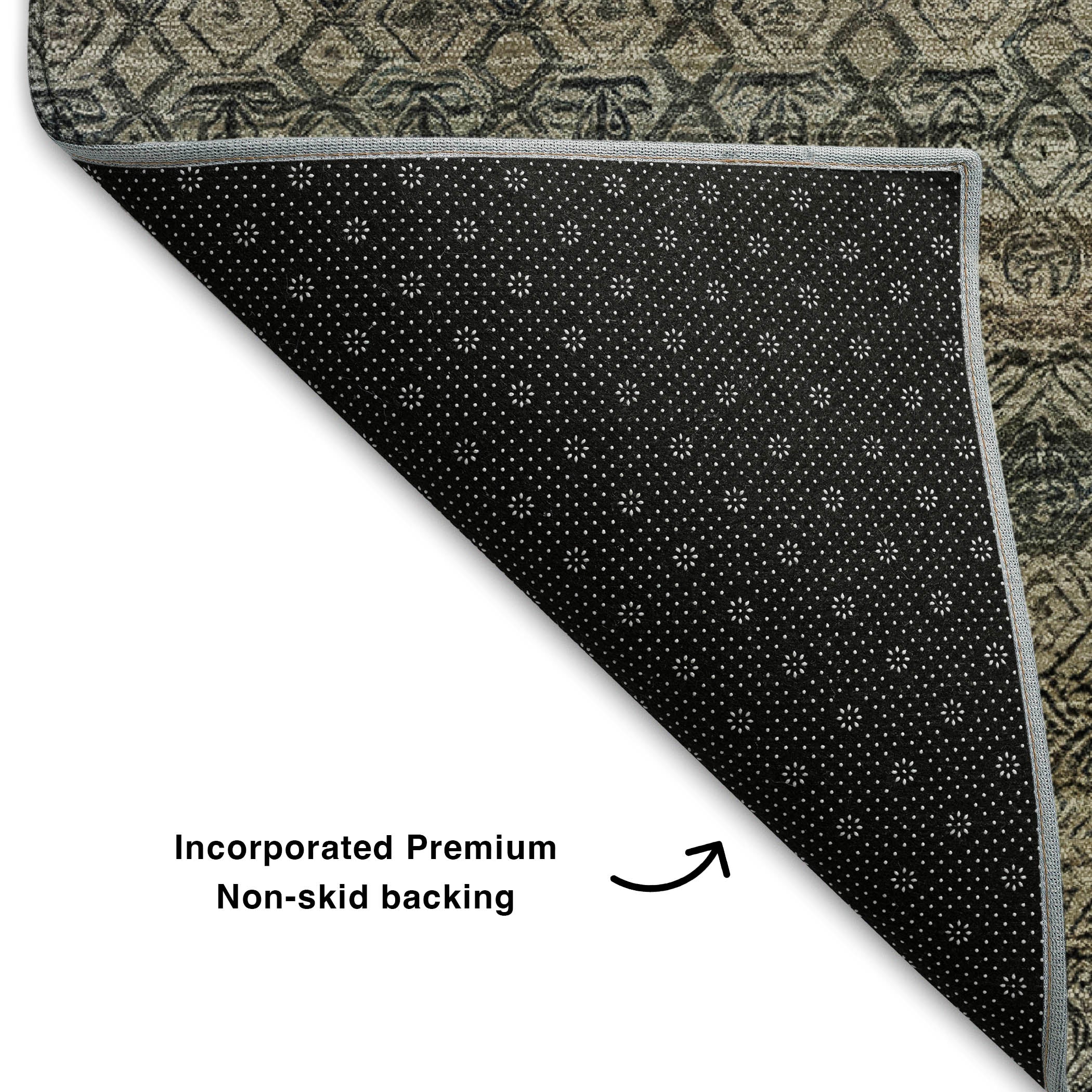 Rome Machine Washable Transitional Chocolate Brown Rug 1'8" x 2'6" #shape_Rectangle