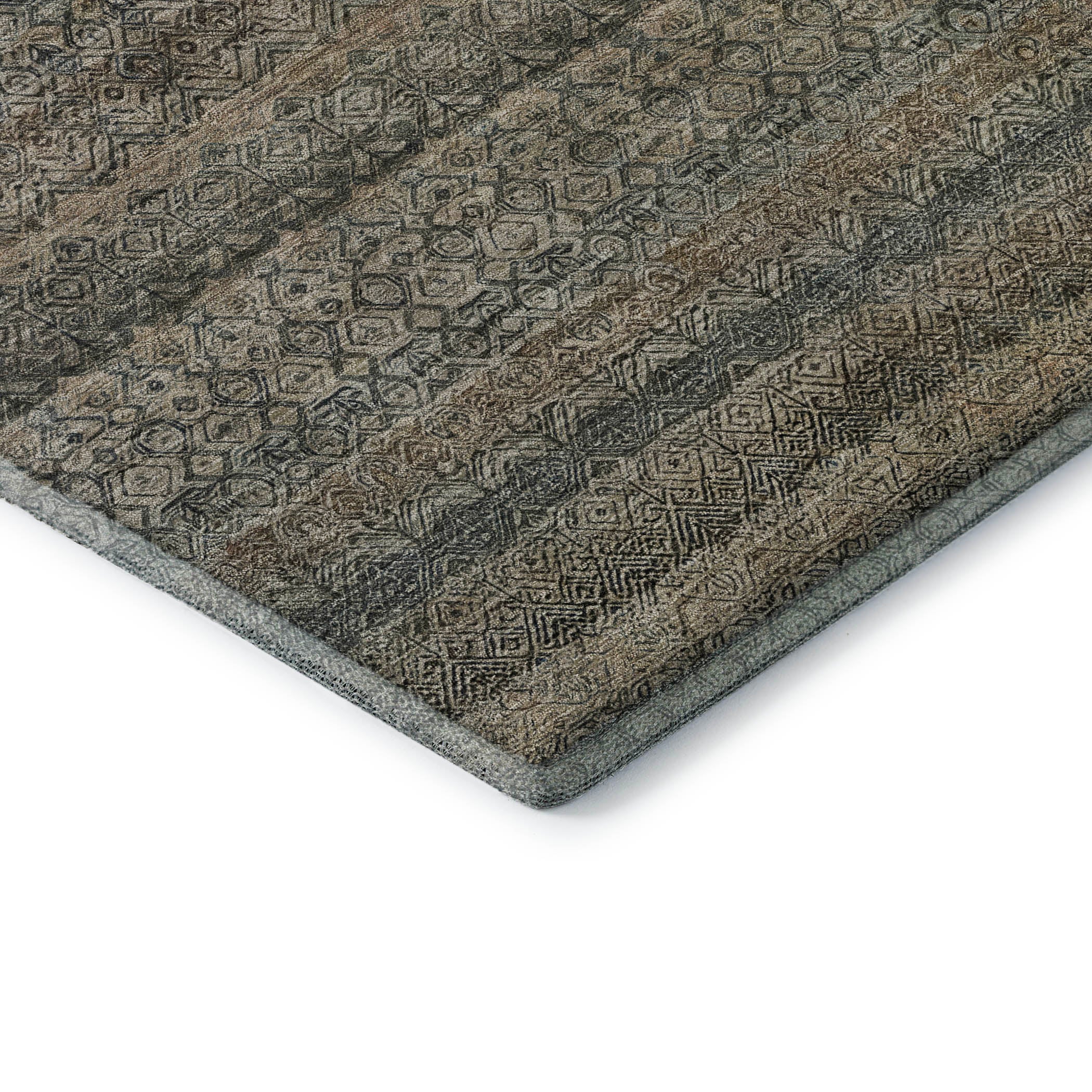 Rome Machine Washable Transitional Chocolate Brown Rug 1'8" x 2'6" #shape_Rectangle