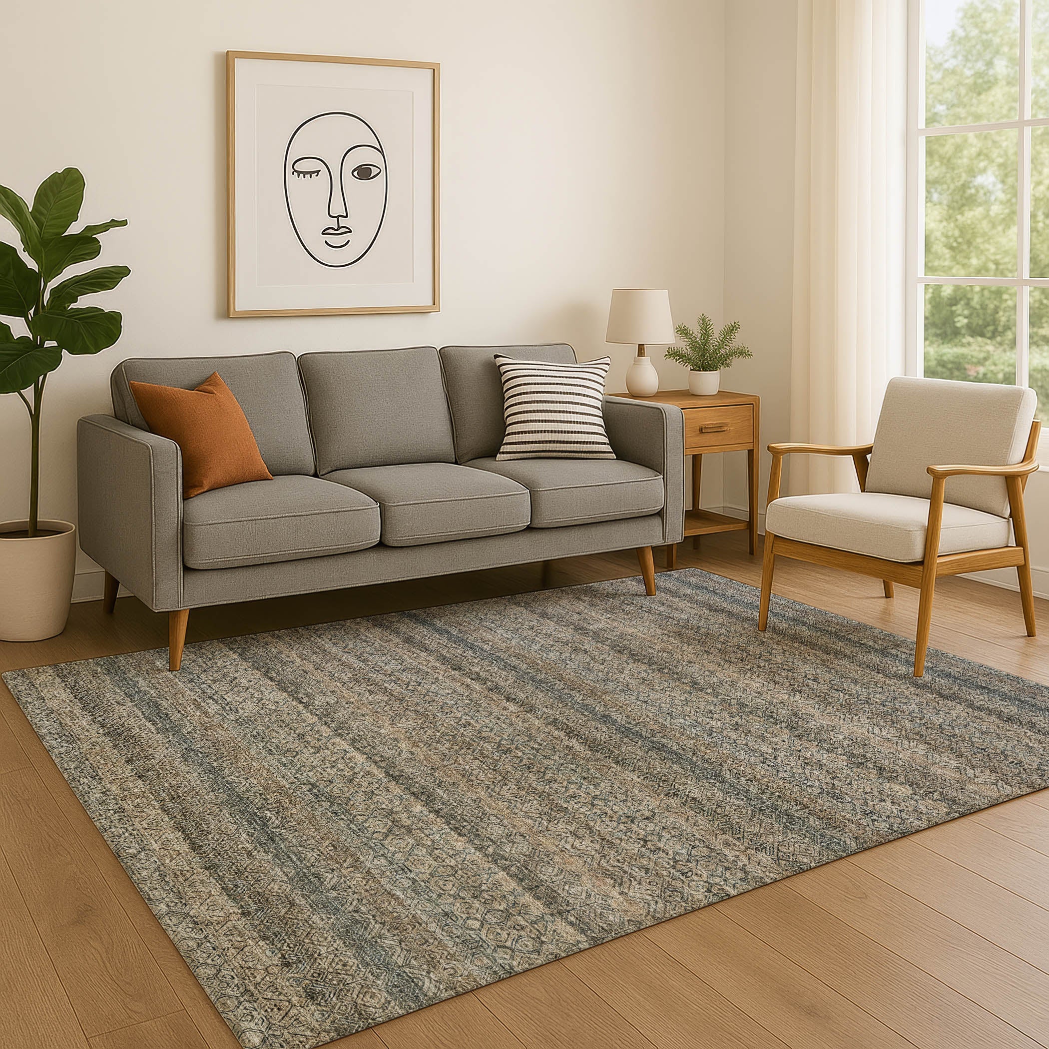 Rome Machine Washable Transitional Chocolate Brown Rug 2'6" x 3'10" #shape_Rectangle