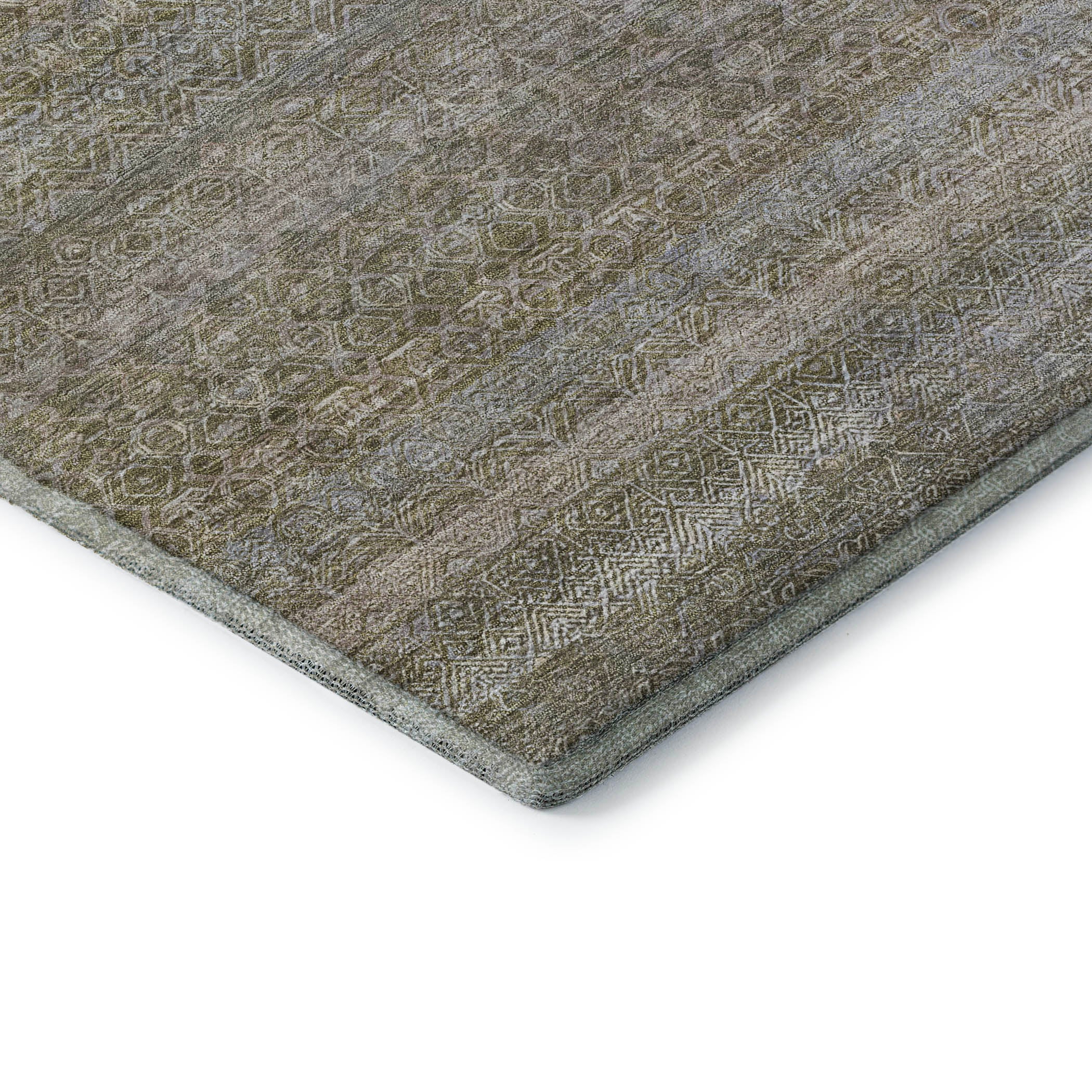 Rome Machine Washable Transitional Khaki Brown Rug 1'8" x 2'6" #shape_Rectangle