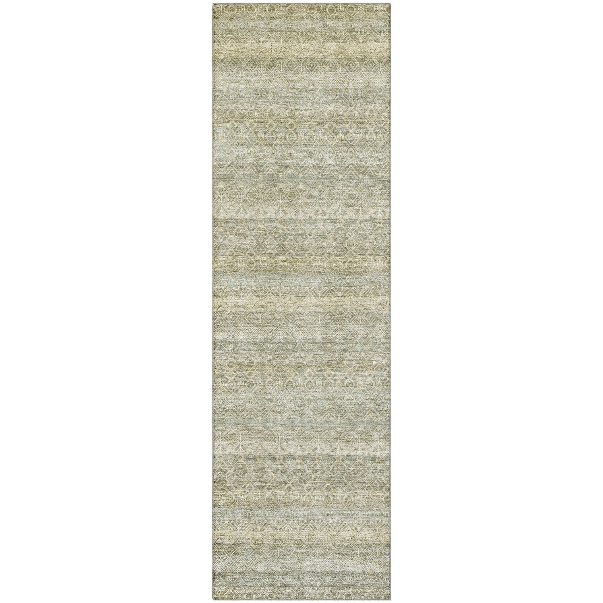 Rome Machine Washable Transitional Linen Ivory Rug 2'3" x 7'6" #shape_Runner