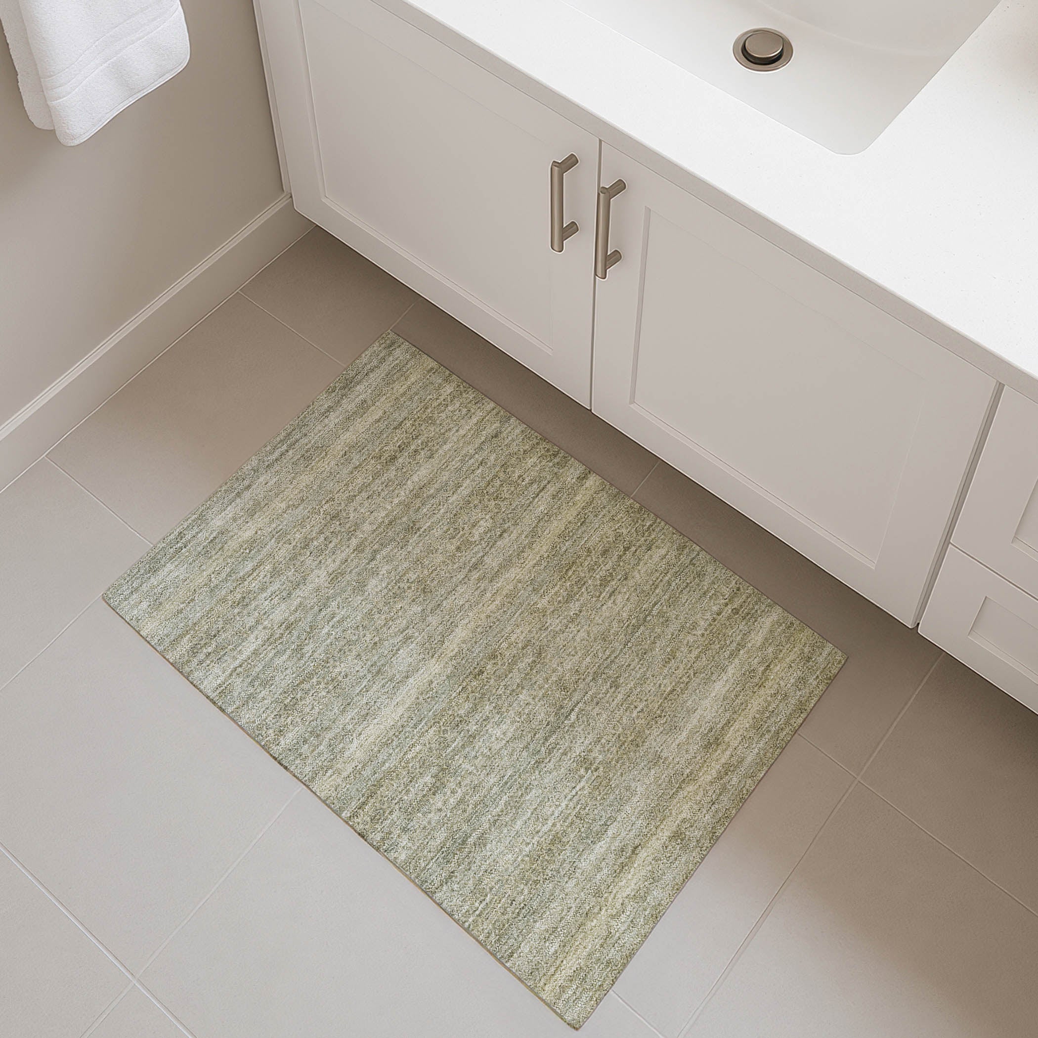 Rome Machine Washable Transitional Linen Ivory Rug 1'8" x 2'6" #shape_Rectangle