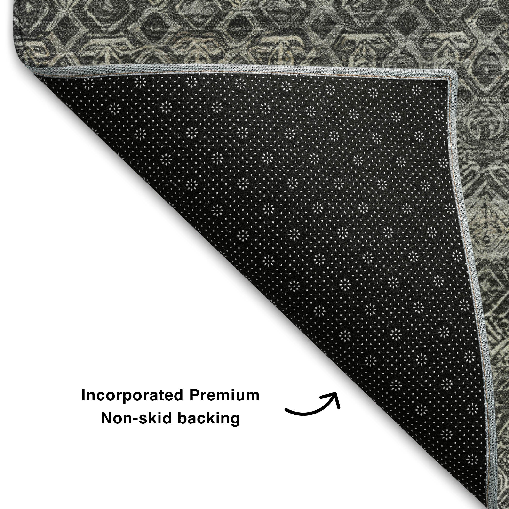 Rome Machine Washable Transitional Pewter Gray Rug 1'8" x 2'6" #shape_Rectangle