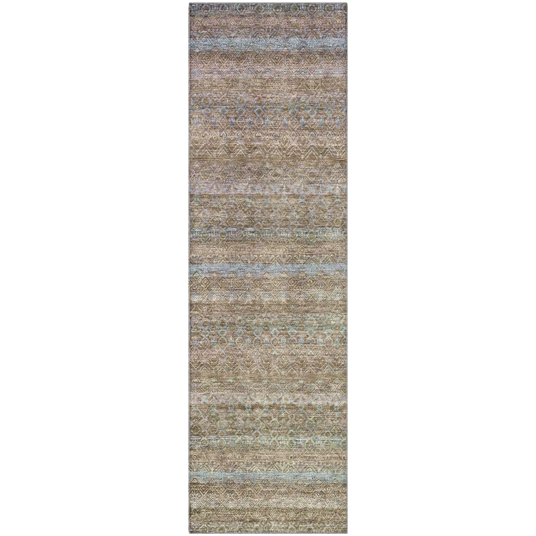Dubrovnik Machine Washable Transitional Brown Rug 2'3" x 7'6" #shape_Runner