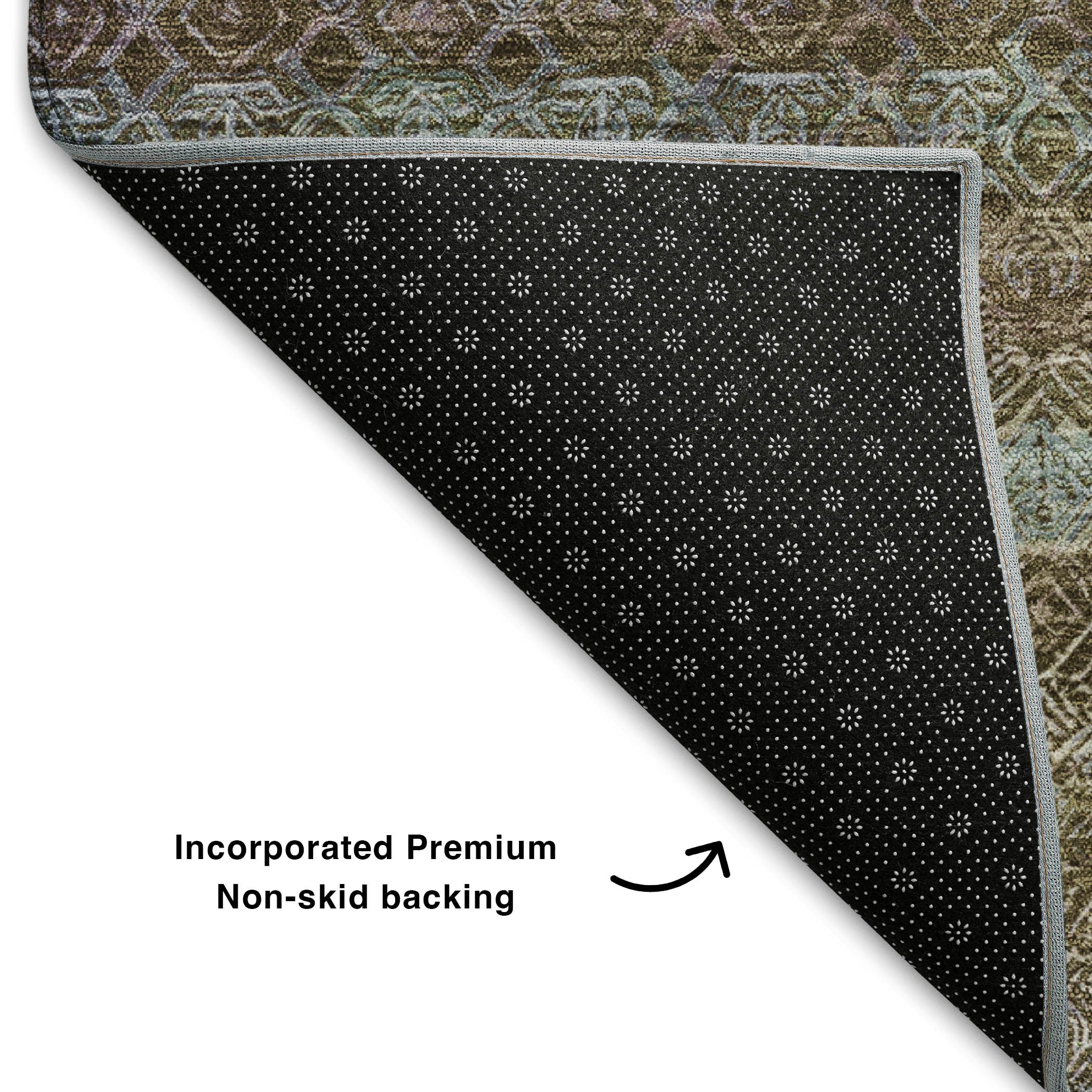 Dubrovnik Machine Washable Transitional Brown Rug 1'8" x 2'6" #shape_Rectangle