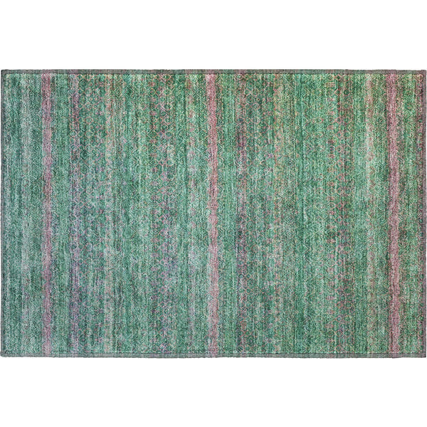 Dubrovnik Machine Washable Transitional Green Rug 1'8" x 2'6"
