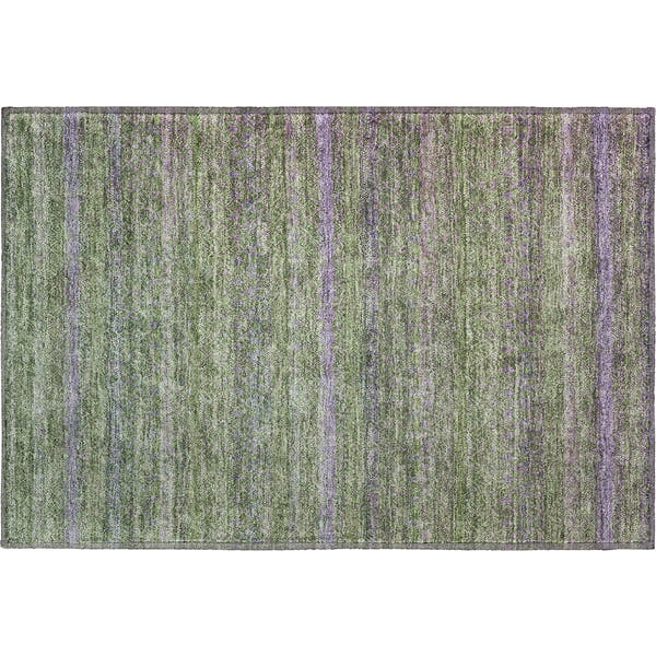 Dubrovnik Machine Washable Transitional Olive Green Rug 1'8" x 2'6"