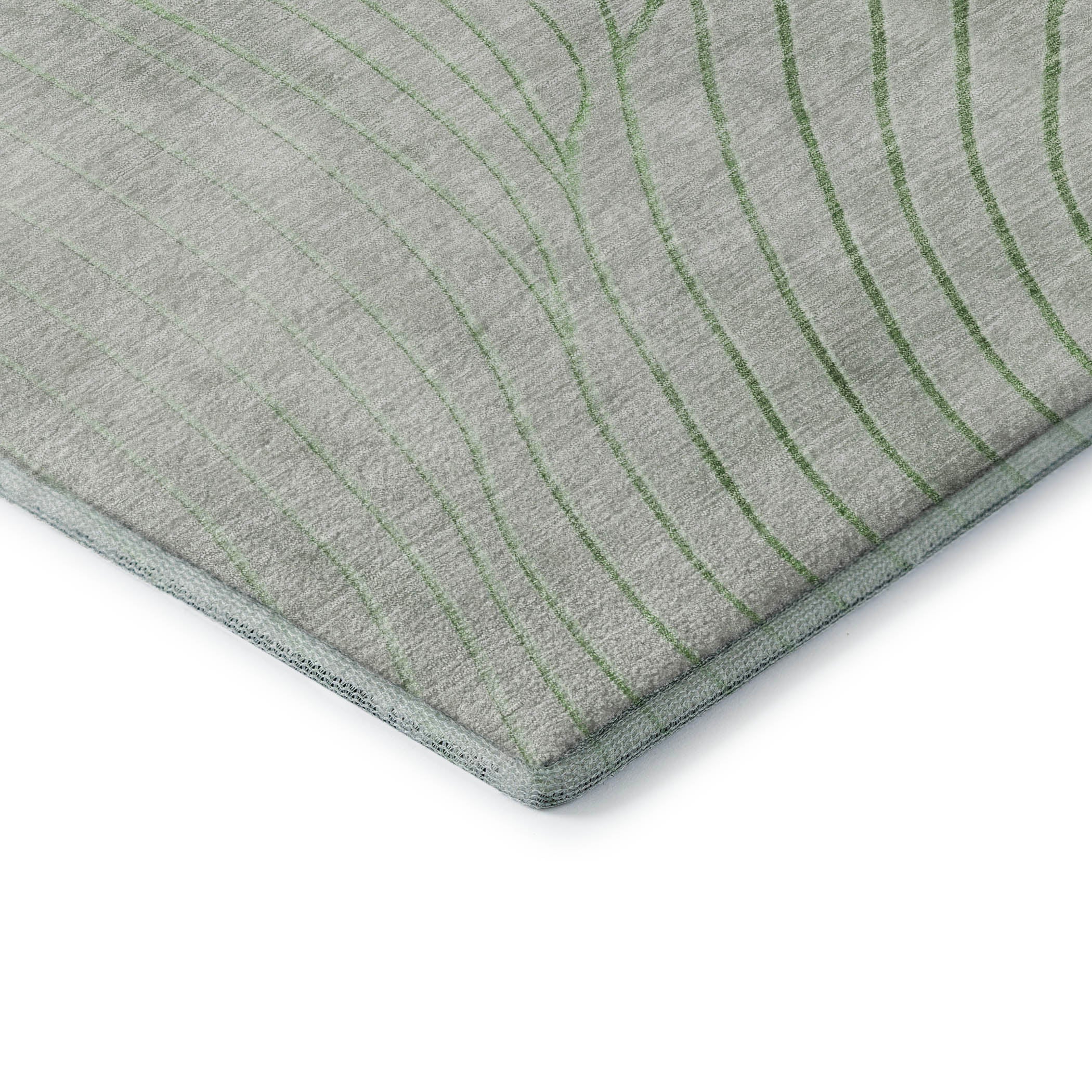 Bergen Machine Washable Transitional Aloe Green Rug 1'8" x 2'6" #shape_Rectangle