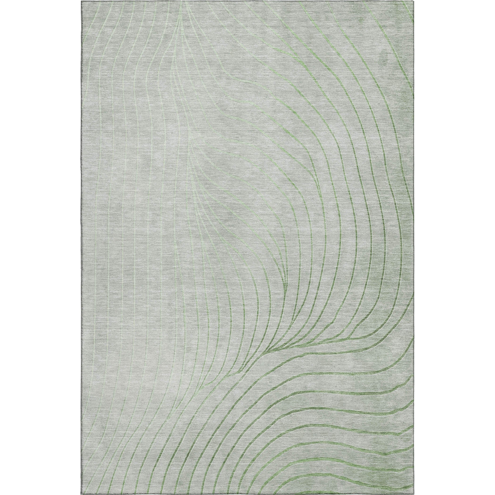 Bergen Machine Washable Transitional Aloe Green Rug 2'6" x 3'10" #shape_Rectangle