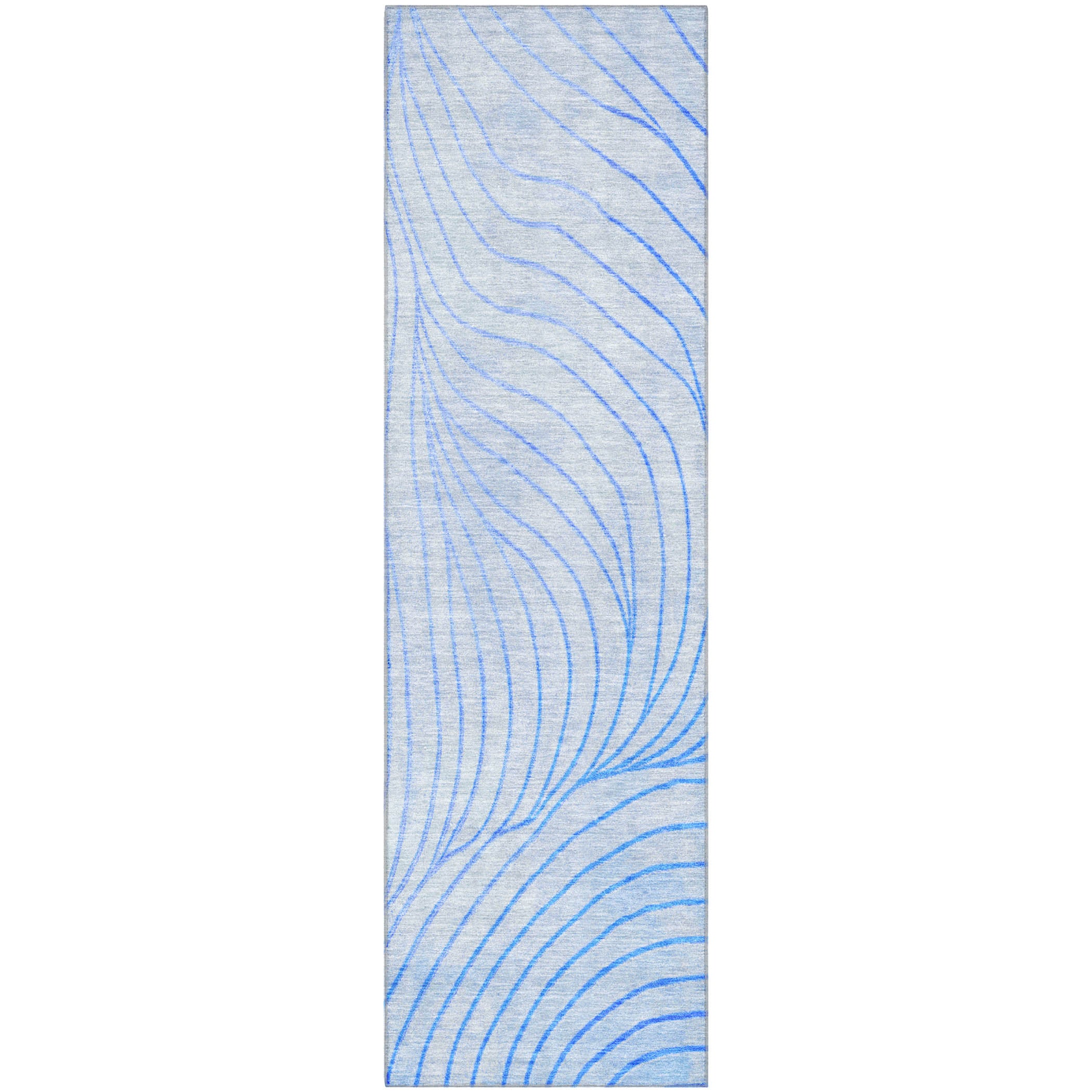 Bergen Machine Washable Transitional Blue Rug 2'3" x 7'6" #shape_Runner