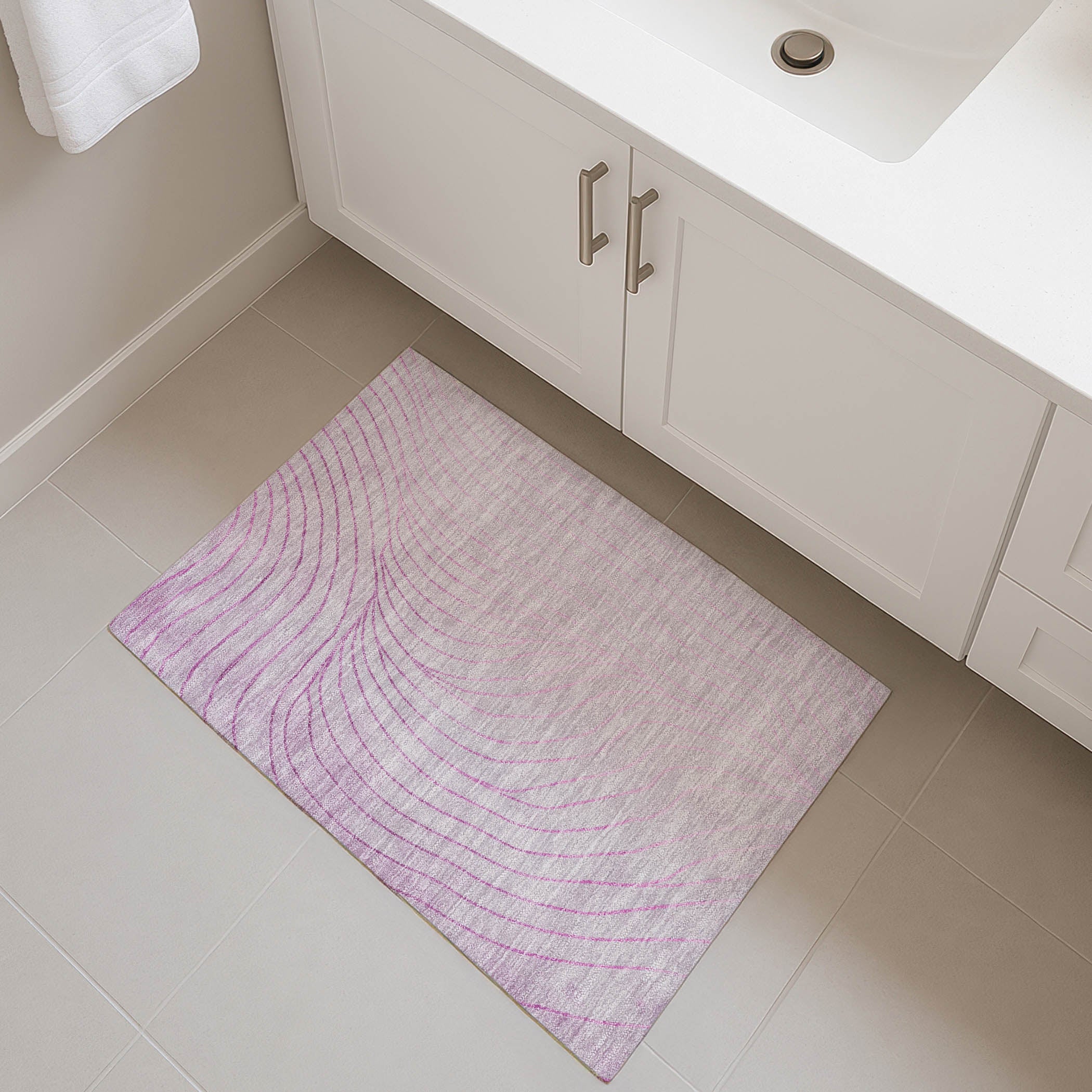Bergen Machine Washable Transitional Blush Pink Rug 1'8" x 2'6" #shape_Rectangle