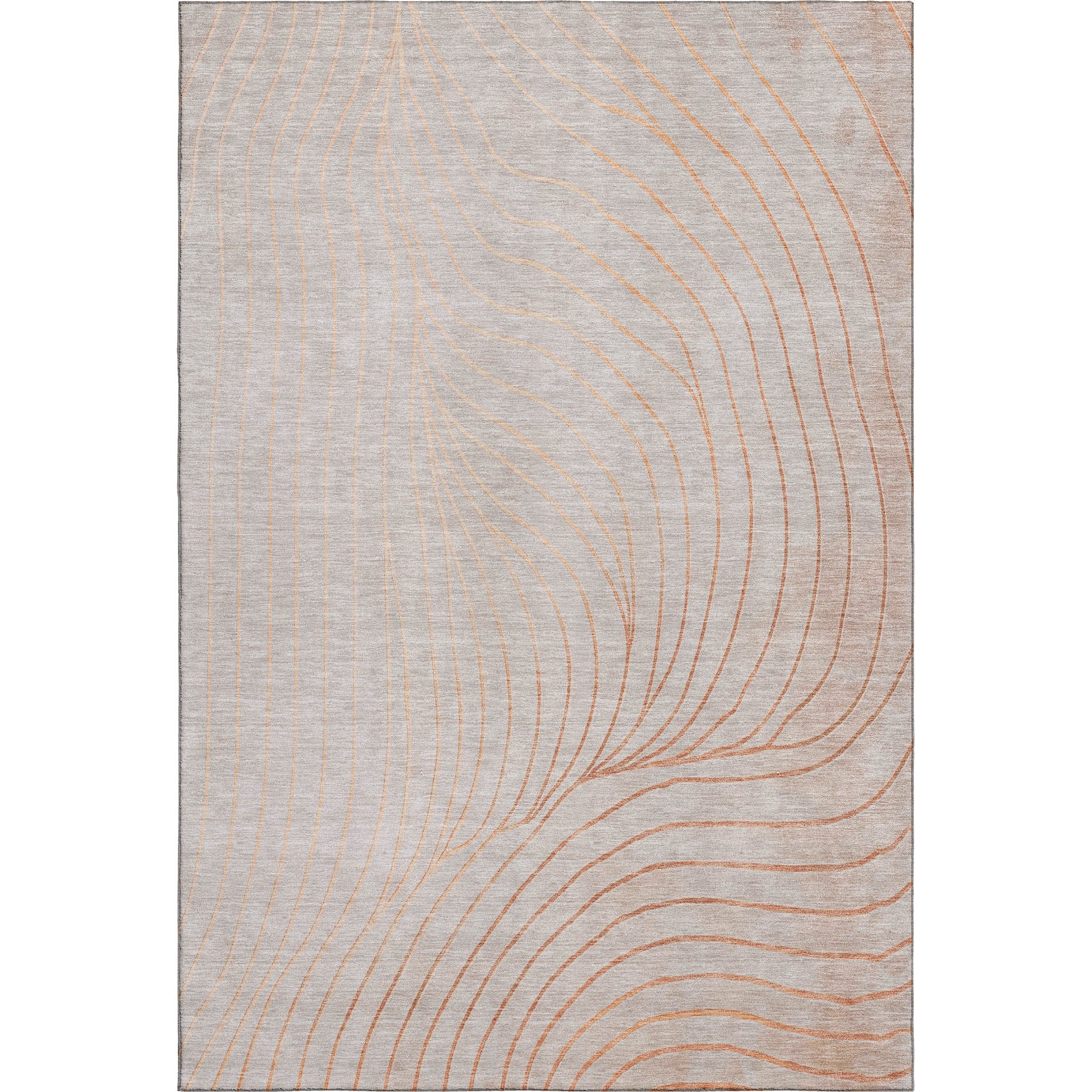 Bergen Machine Washable Transitional Copper Orange Rug 2'6" x 3'10" #shape_Rectangle