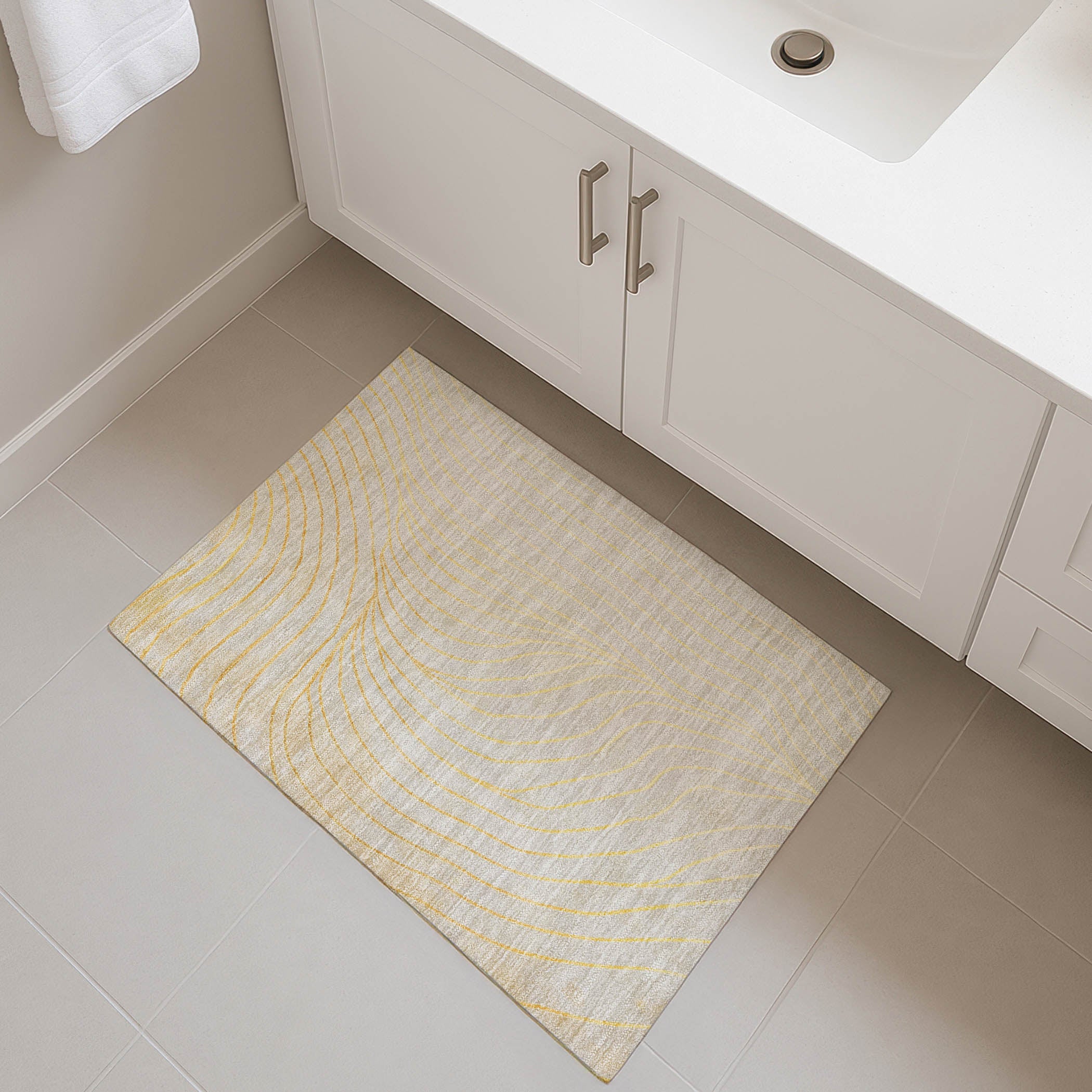 Bergen Machine Washable Transitional Gold Rug 1'8" x 2'6" #shape_Rectangle