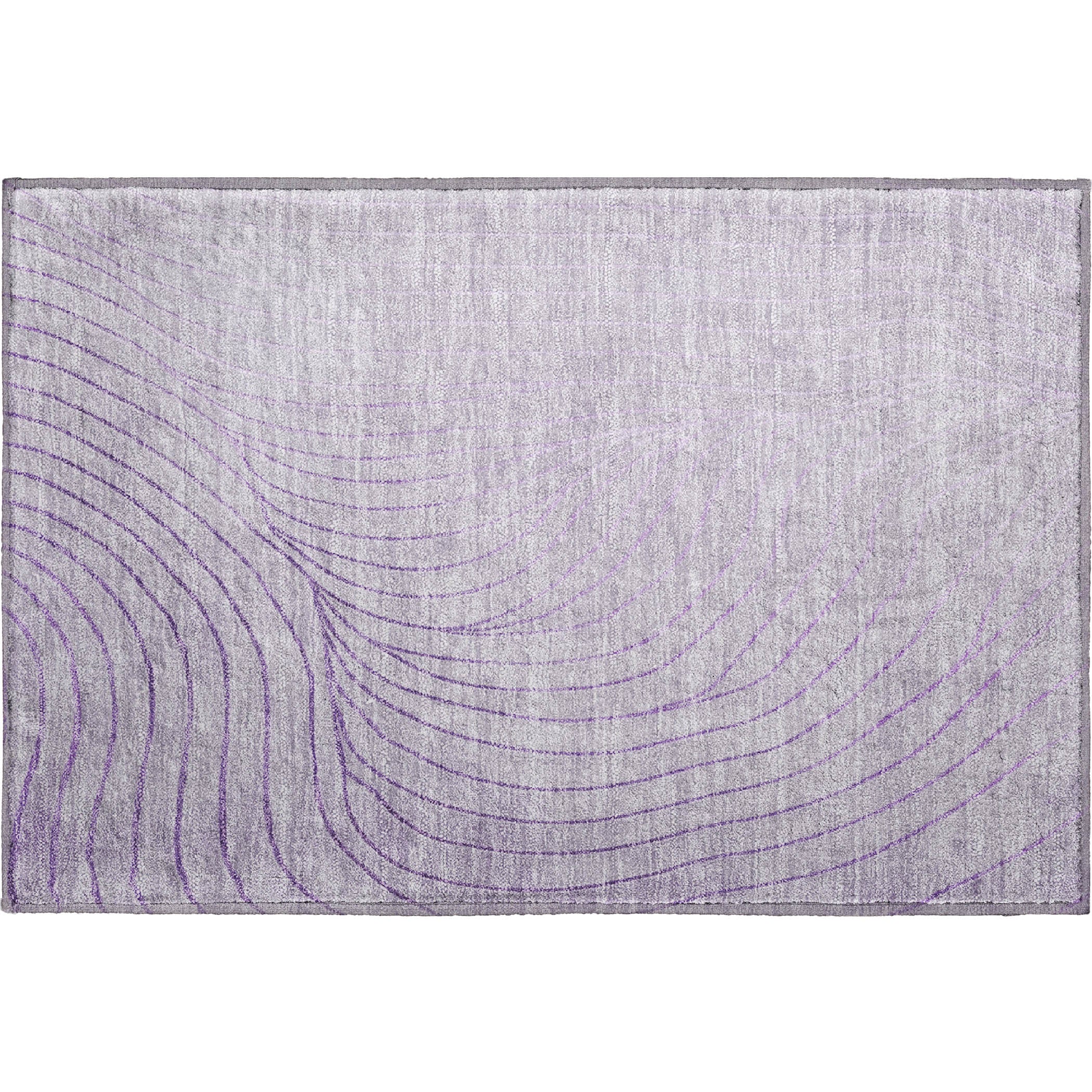 Bergen Machine Washable Transitional Lavender Purple Rug 1'8" x 2'6" #shape_Rectangle