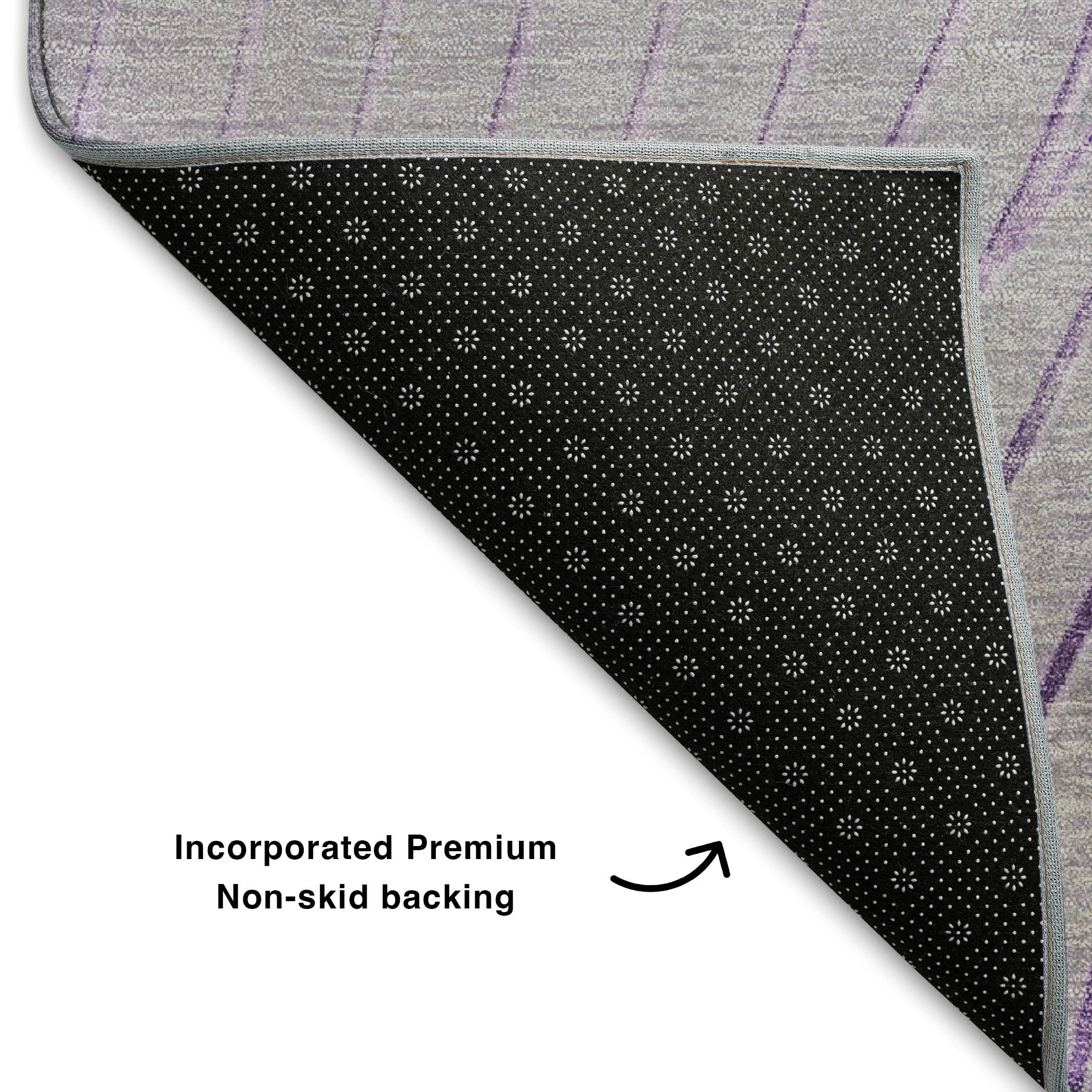 Bergen Machine Washable Transitional Lavender Purple Rug 1'8" x 2'6" #shape_Rectangle