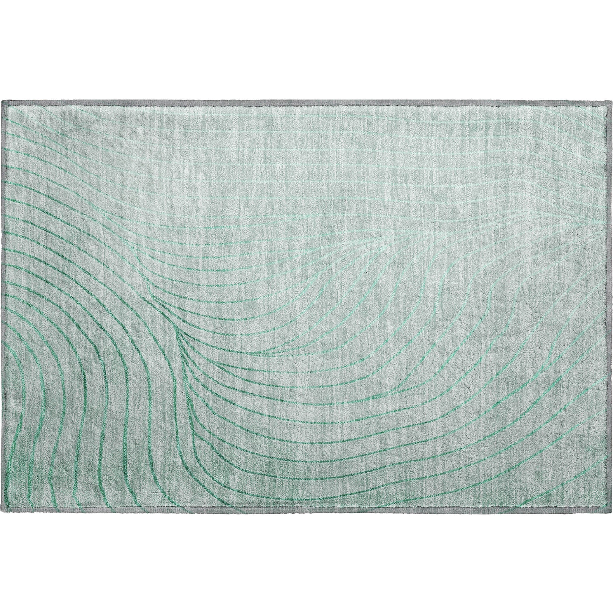 Bergen Machine Washable Transitional Mint Green Rug 1'8" x 2'6" #shape_Rectangle