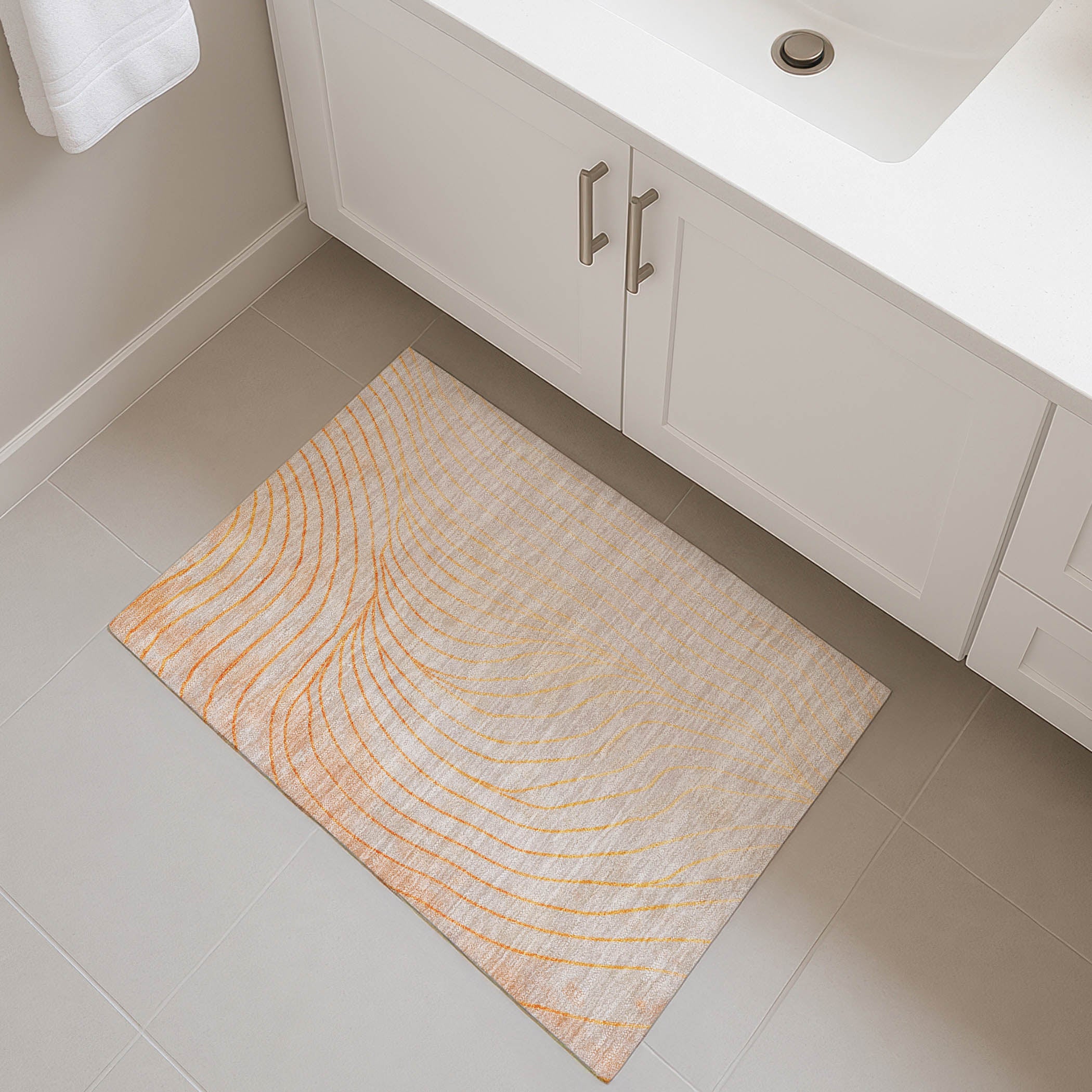 Bergen Machine Washable Transitional Orange Rug 1'8" x 2'6" #shape_Rectangle