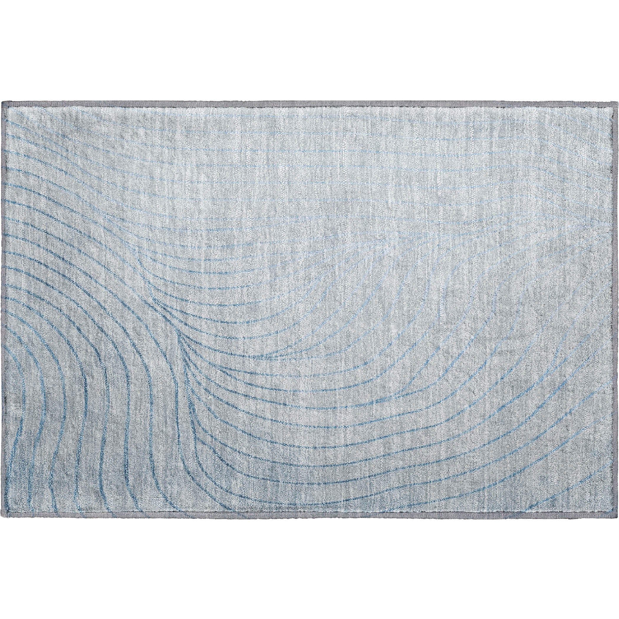 Bergen Machine Washable Transitional Sky Blue Rug 1'8" x 2'6" #shape_Rectangle