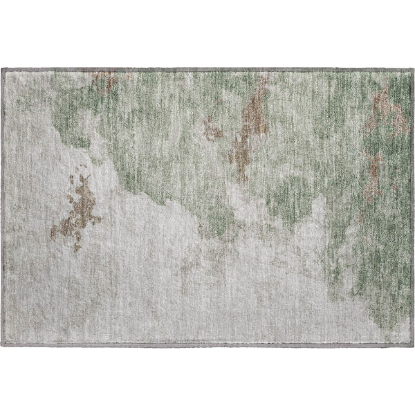 Cairo Machine Washable Transitional Aloe Green Rug 1'8" x 2'6"