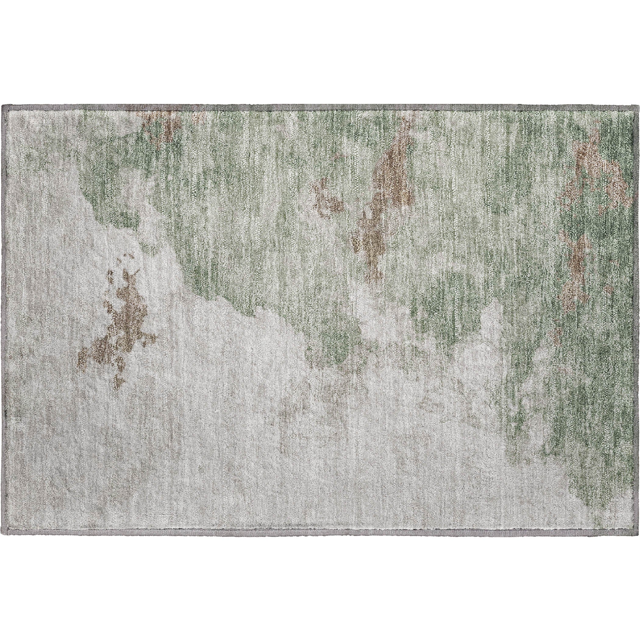 Cairo Machine Washable Transitional Aloe Green Rug 1'8" x 2'6" #shape_Rectangle