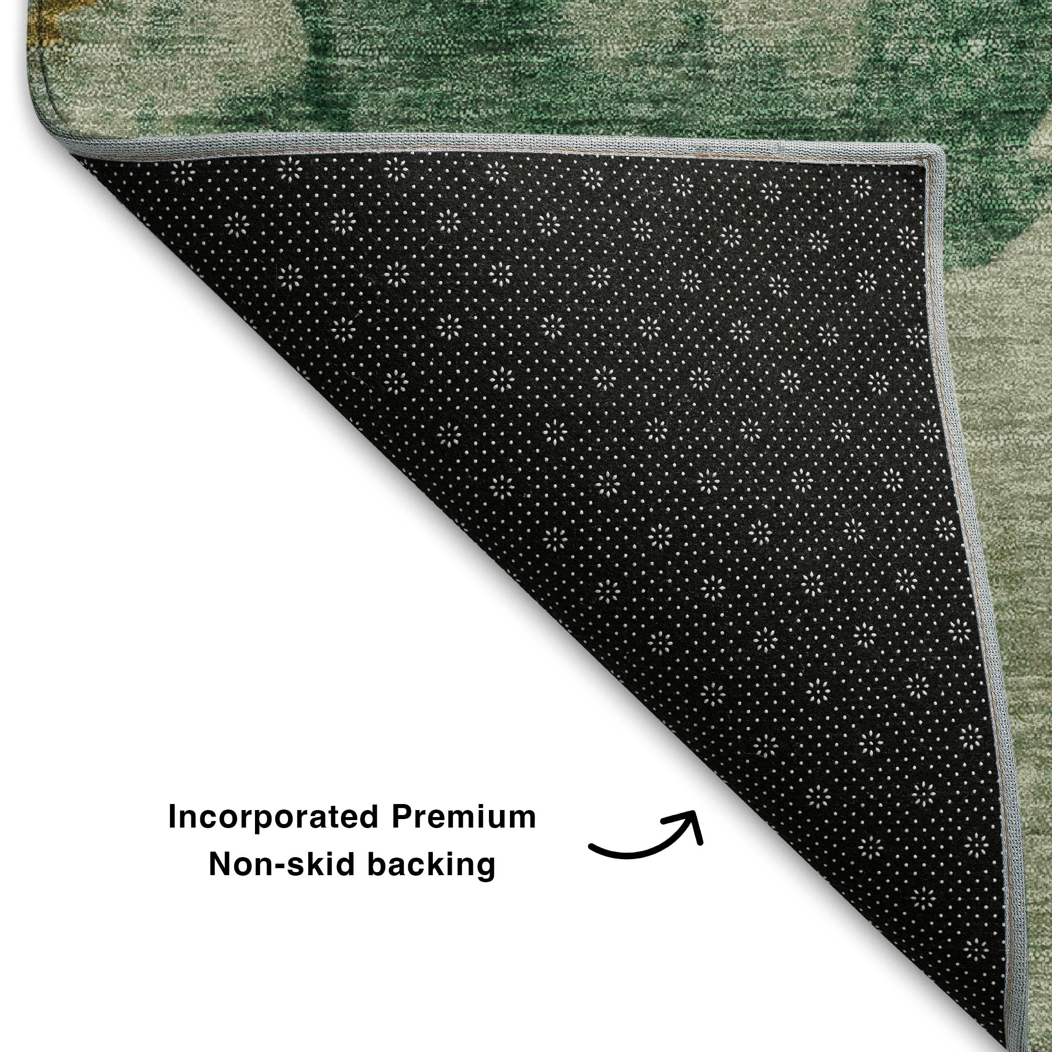 Cairo Machine Washable Transitional Emerald Green Rug 1'8" x 2'6" #shape_Rectangle