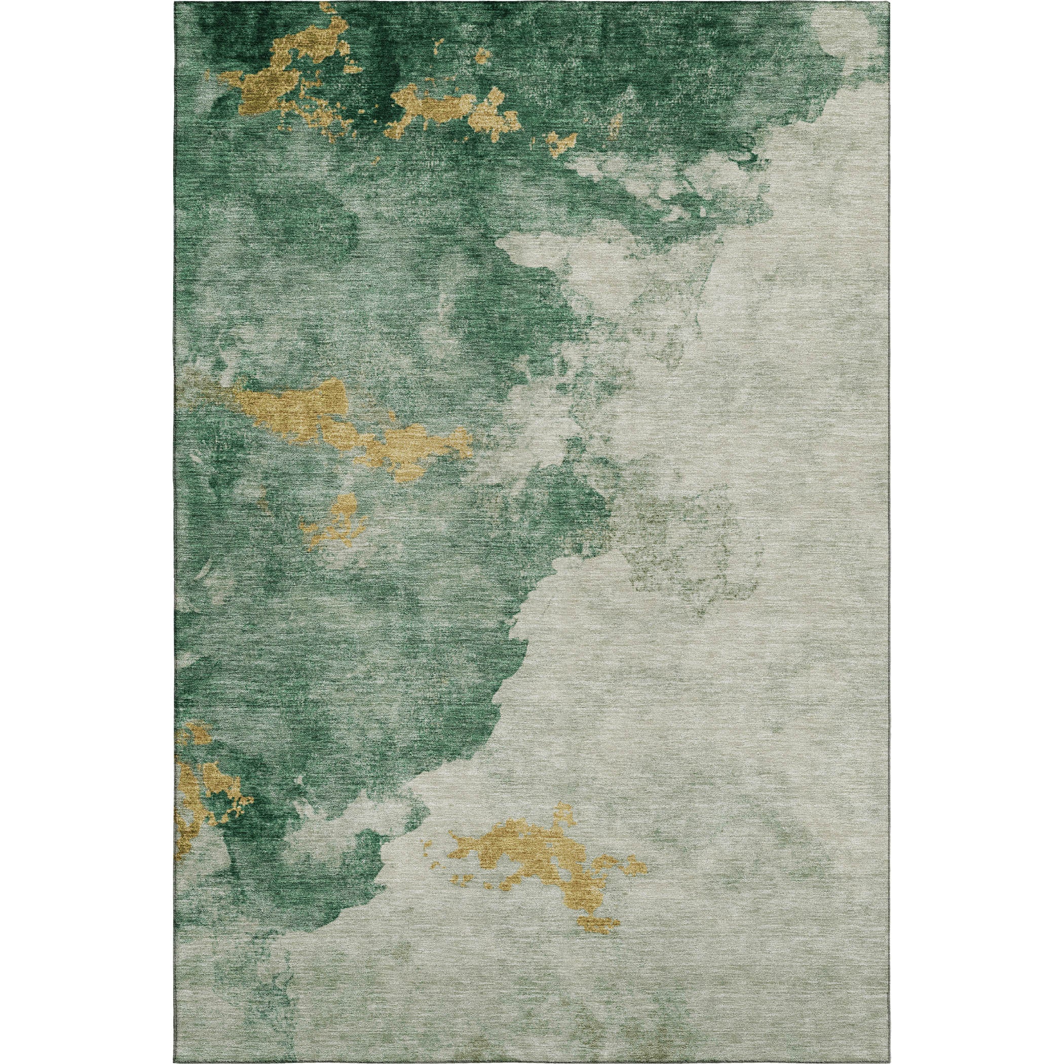 Cairo Machine Washable Transitional Emerald Green Rug 2'6" x 3'10" #shape_Rectangle