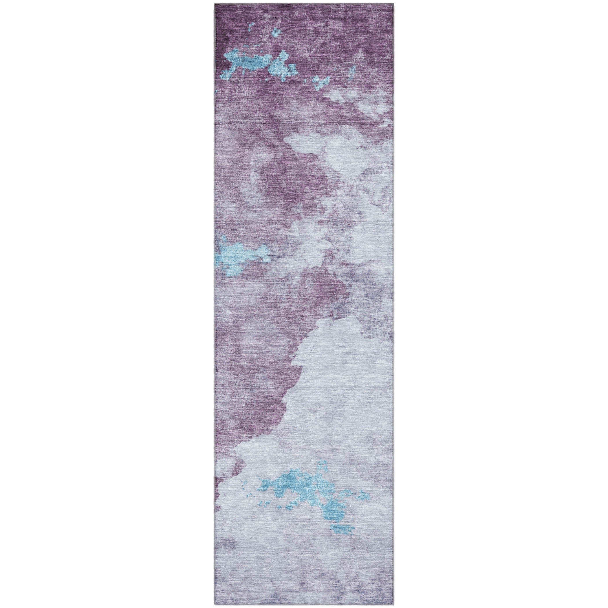 Cairo Machine Washable Transitional Lavender Purple Rug 2'3" x 7'6" #shape_Runner