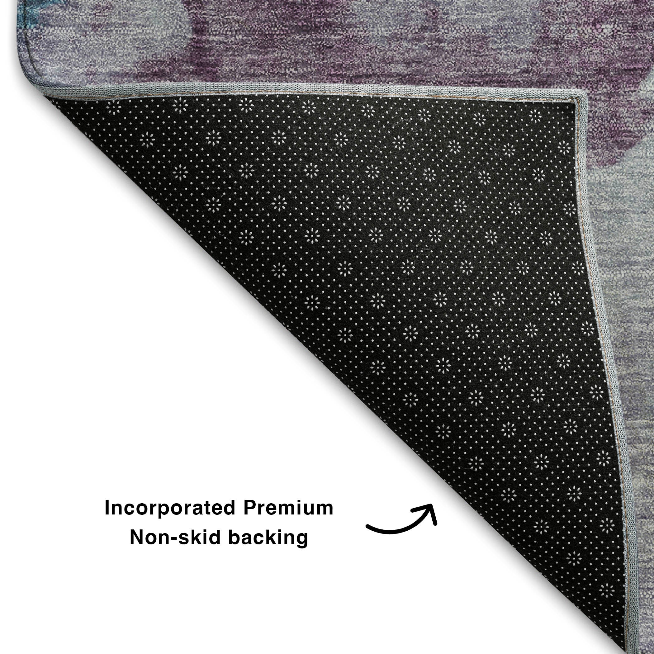 Cairo Machine Washable Transitional Lavender Purple Rug 1'8" x 2'6" #shape_Rectangle