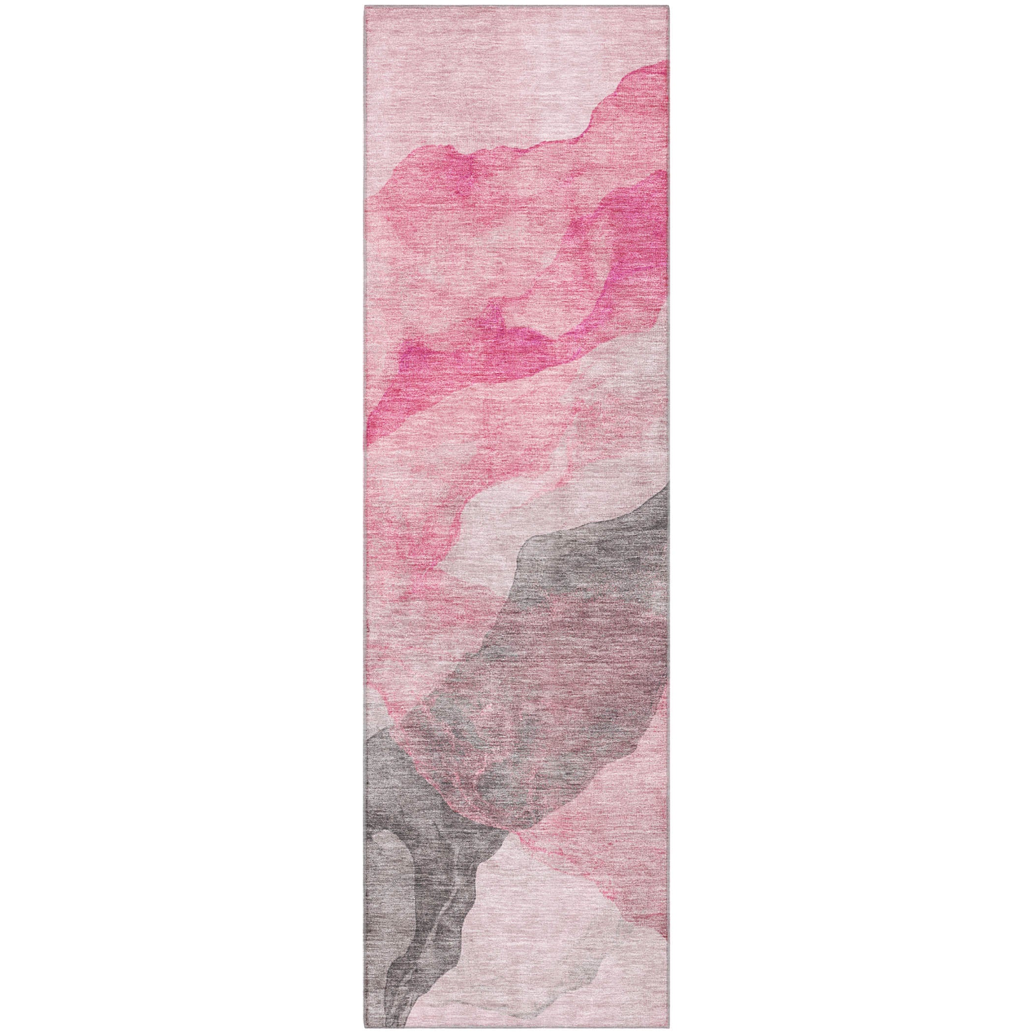 Rome Machine Washable Transitional Blush Pink Rug 2'3" x 7'6" #shape_Runner