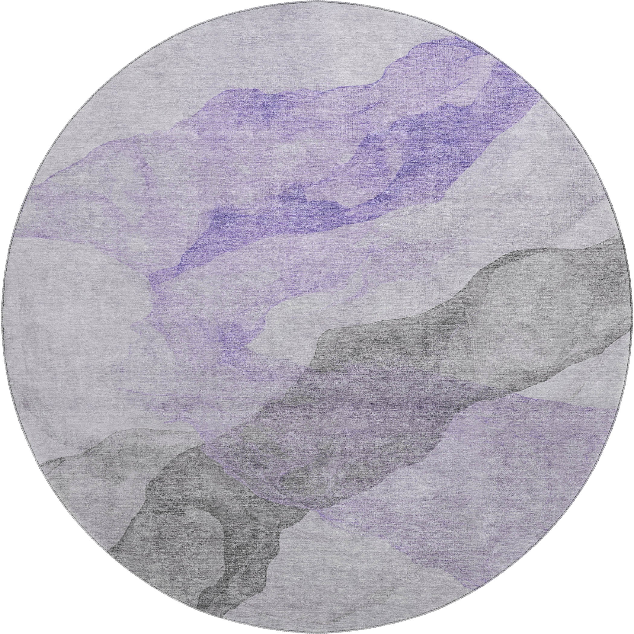 Rome Machine Washable Transitional Lavender Purple Rug 8' x 8' #shape_Round