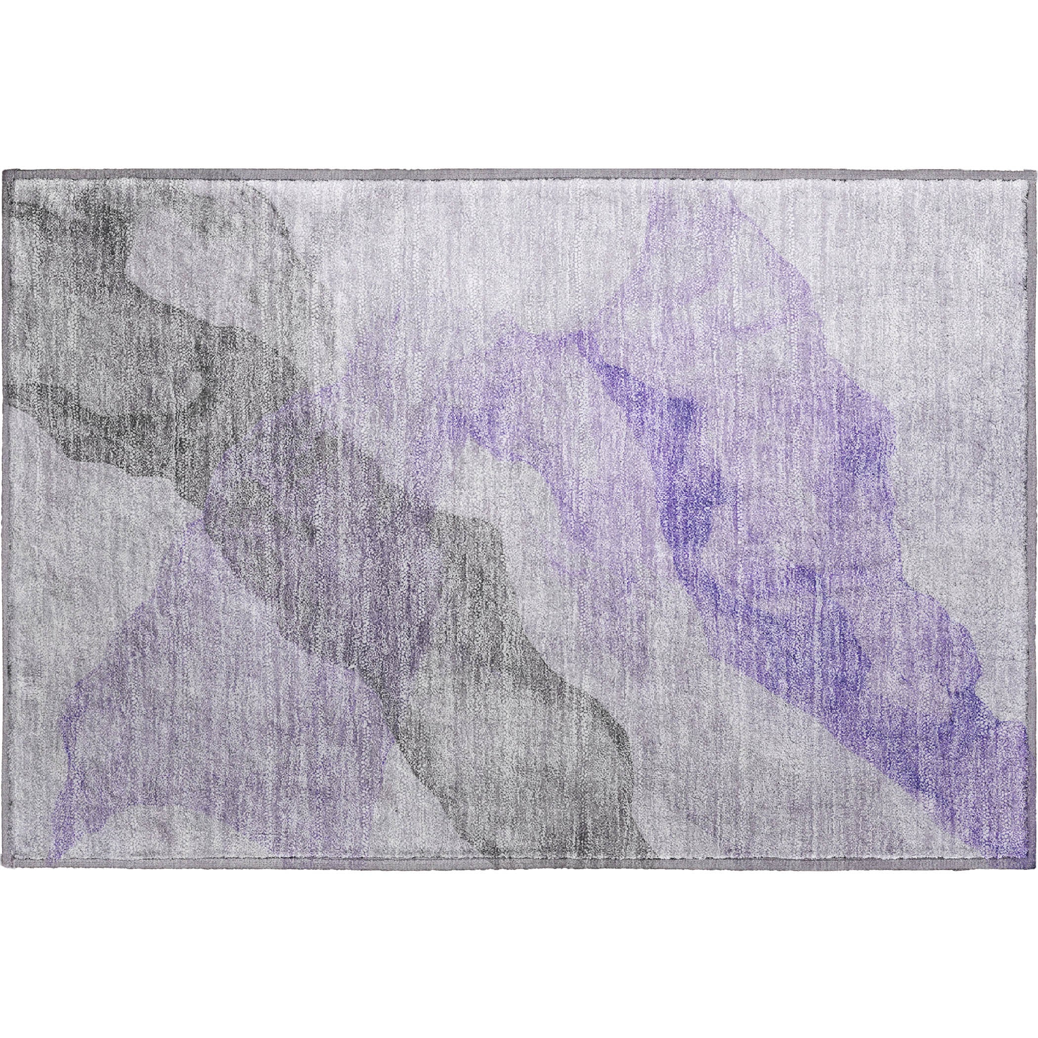 Rome Machine Washable Transitional Lavender Purple Rug 1'8" x 2'6" #shape_Rectangle
