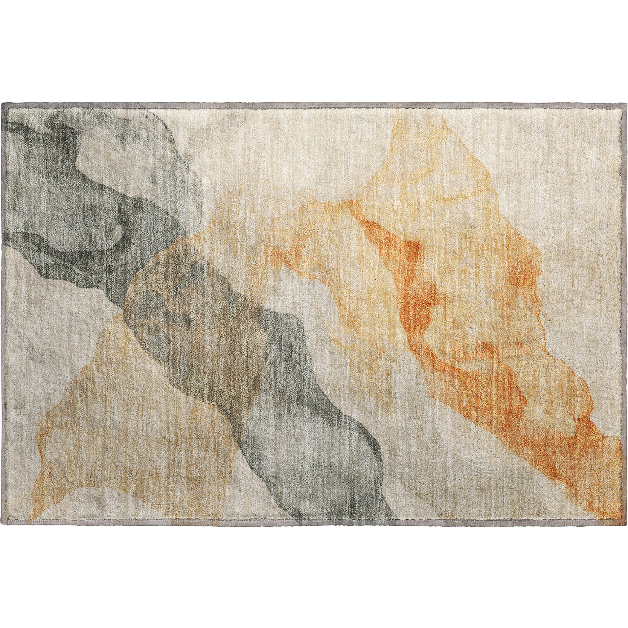 Rome Machine Washable Transitional Orange Rug 1'8" x 2'6" #shape_Rectangle