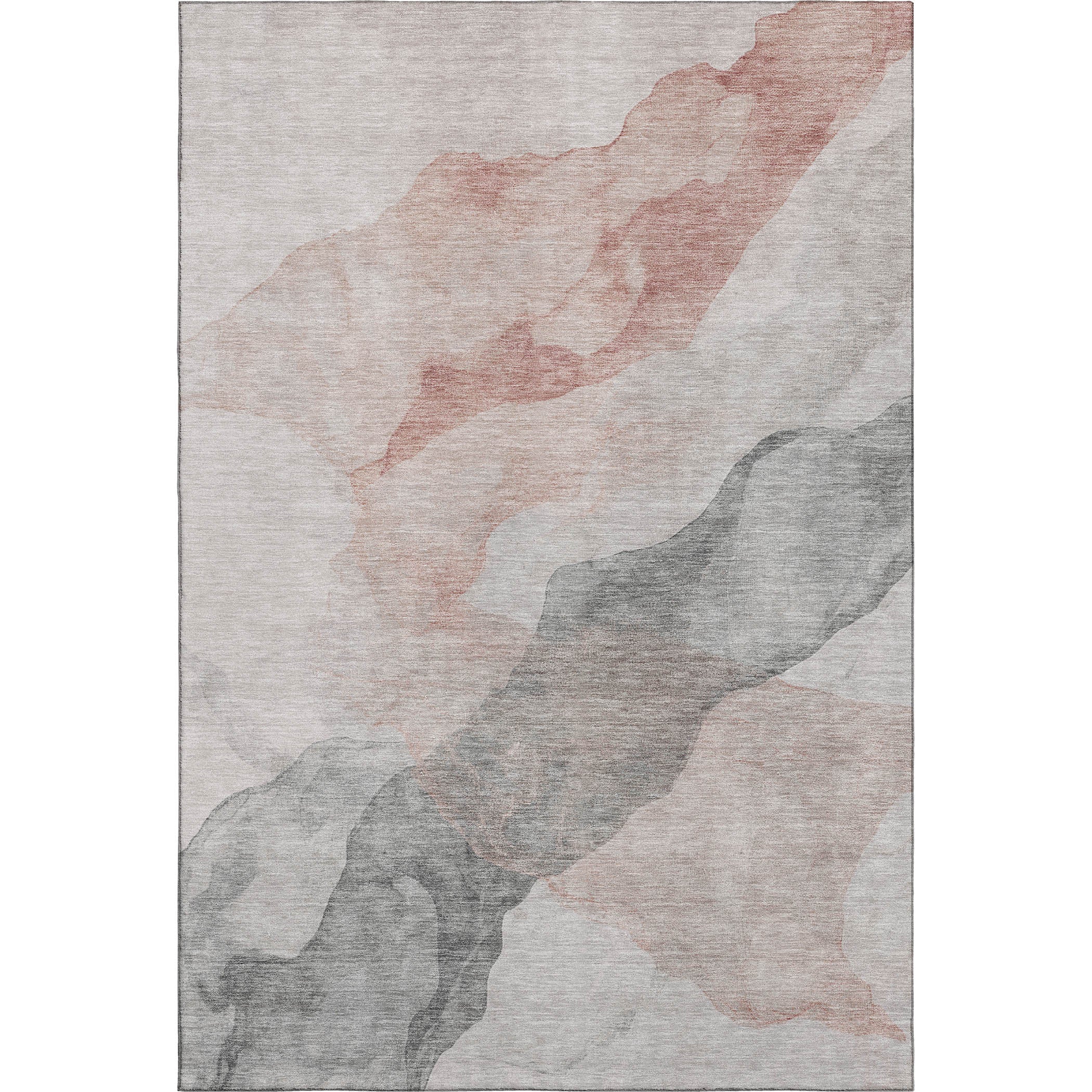 Rome Machine Washable Transitional Salmon Orange Rug 2'6" x 3'10" #shape_Rectangle